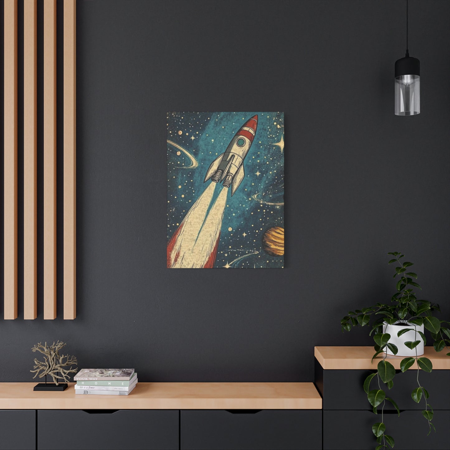Rocket In Space Poster Wall Art & Canvas Prints