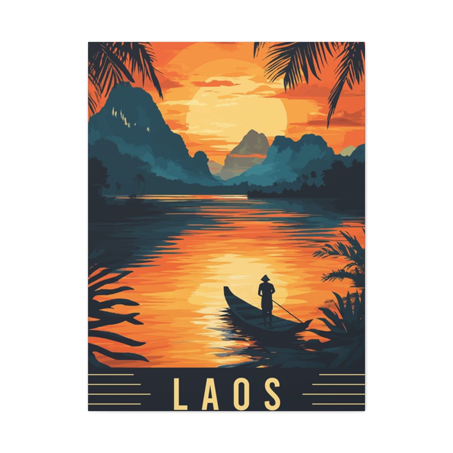 Laos Sunset Poster Wall Art & Canvas Prints