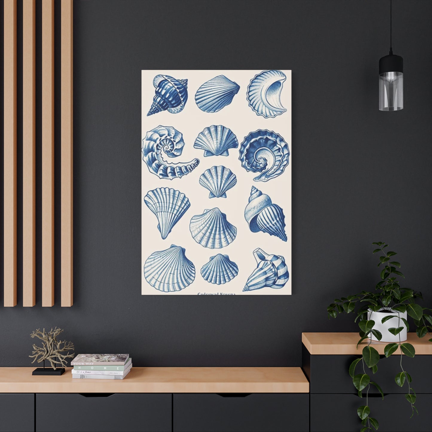Blue Shell Shapes Wall Art & Canvas Prints
