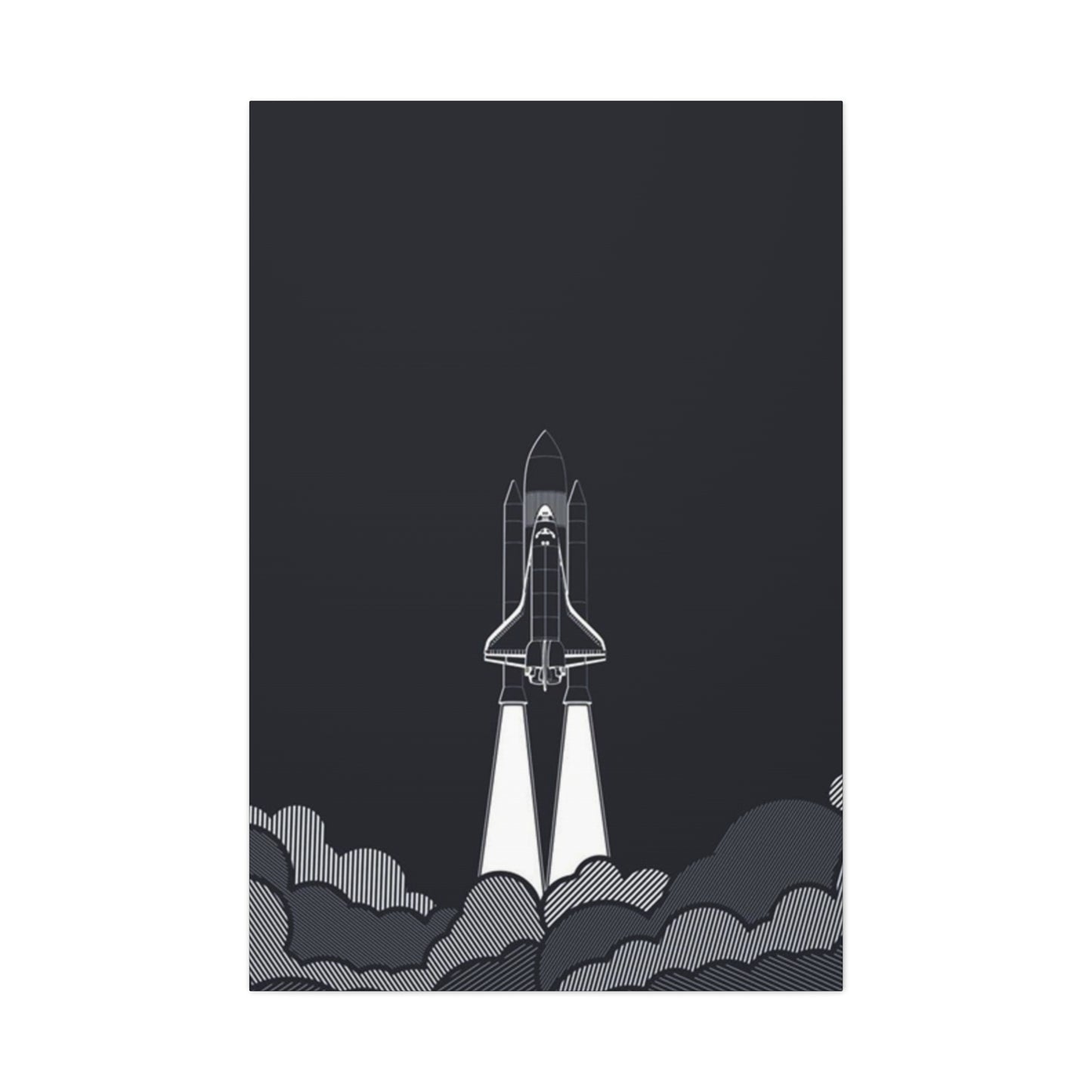 Dark Rocket Launch Poster Wall Art & Canvas Prints