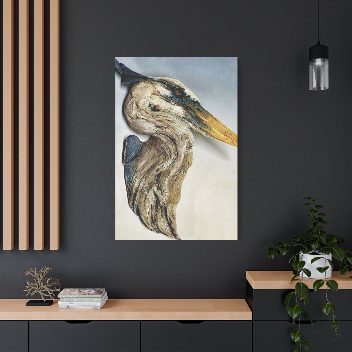 Driftwood Crane 2 Wall Art & Canvas Prints