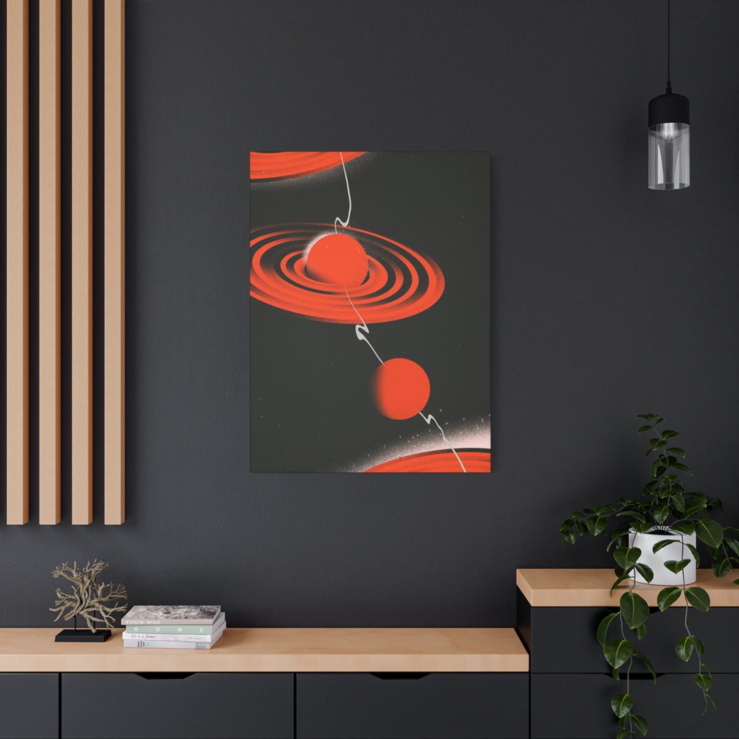 Red Saturn Planet Poster Wall Art & Canvas Prints