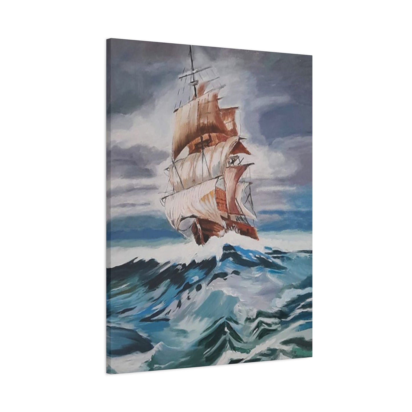 Large Vintage Ship In Waves Wall Art & Canvas Prints