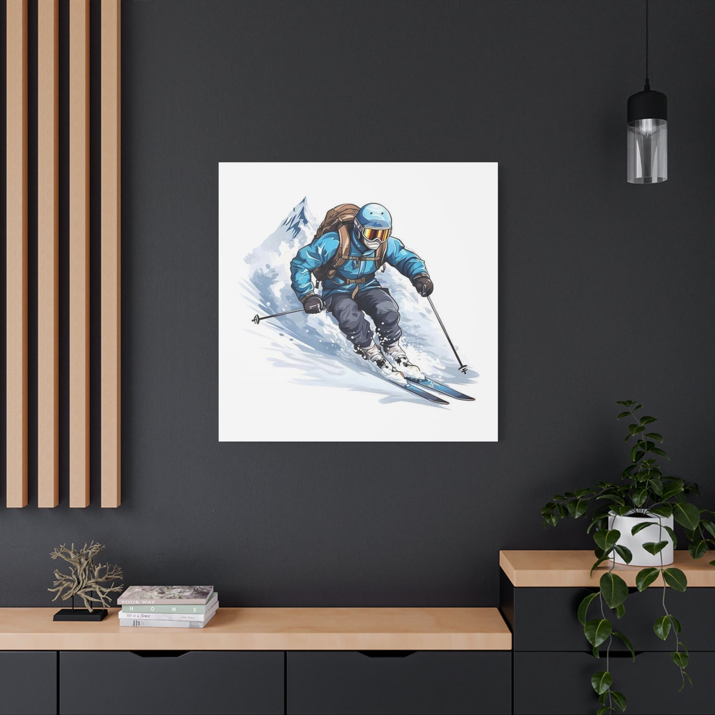 Skiing Drawing Wall Art & Canvas Prints