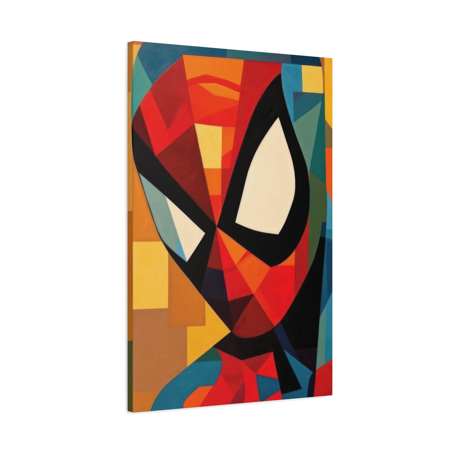 Spiderman Closeup Cubism Wall Art & Canvas Prints