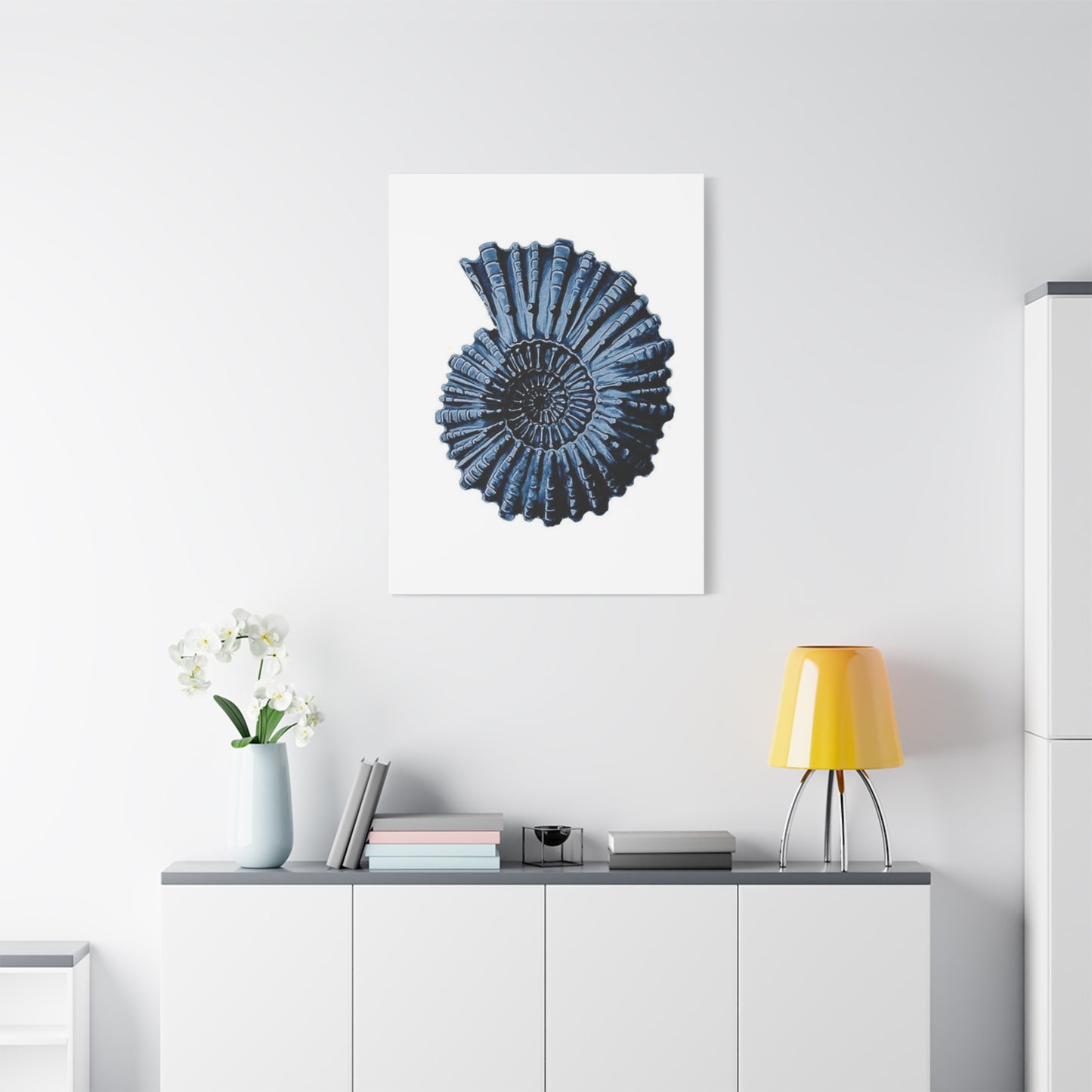 Beautiful Blue Shell Shape Poster Wall Art & Canvas Prints