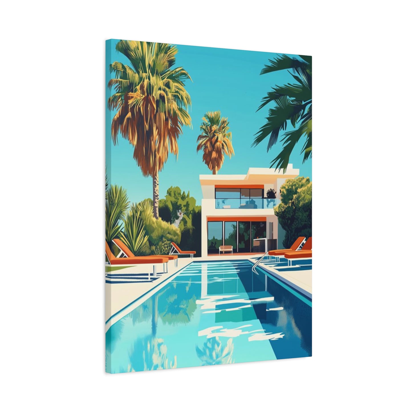 Long Swimming Pool In Resort Wall Art & Canvas Prints