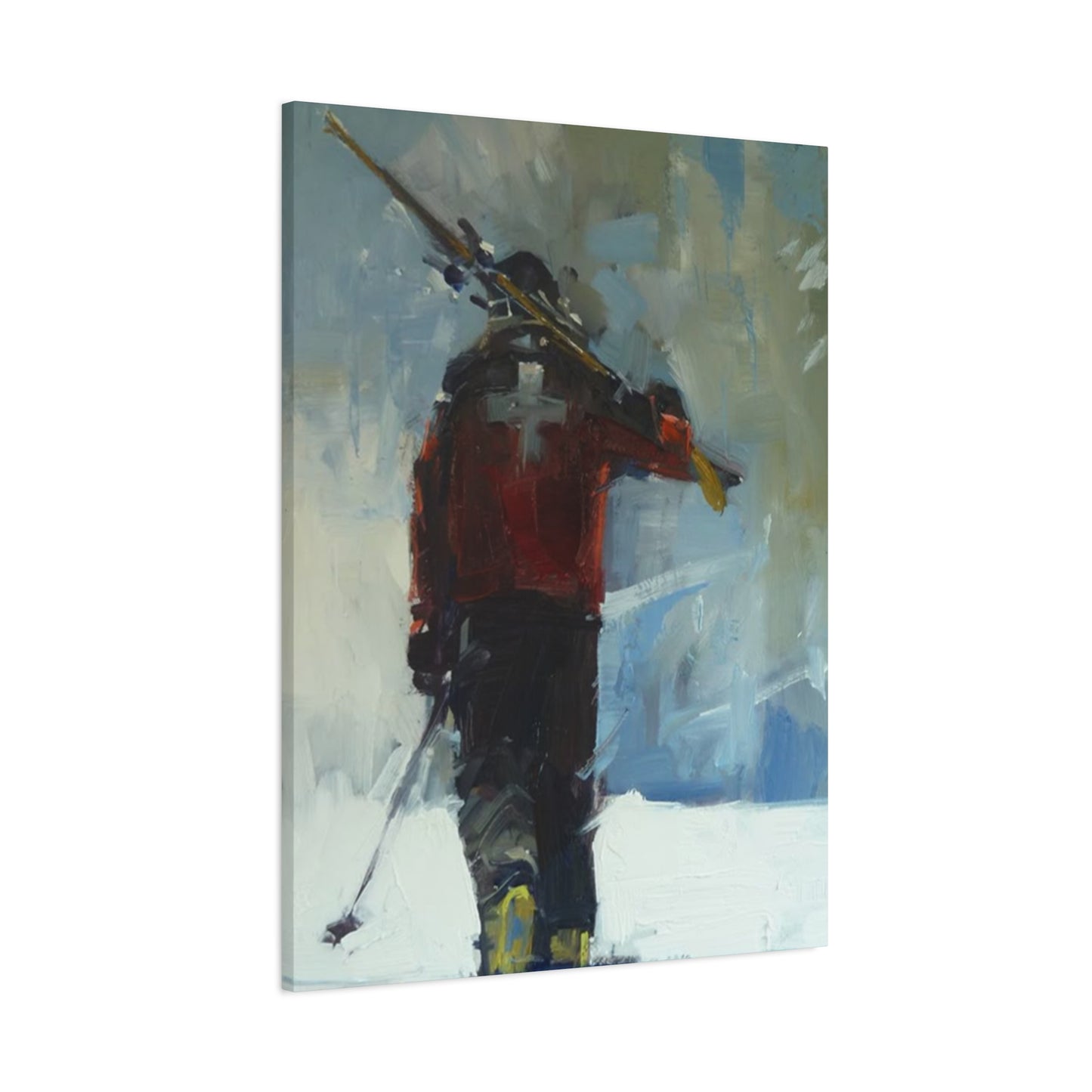Skiing Man With Skies Wall Art & Canvas Prints