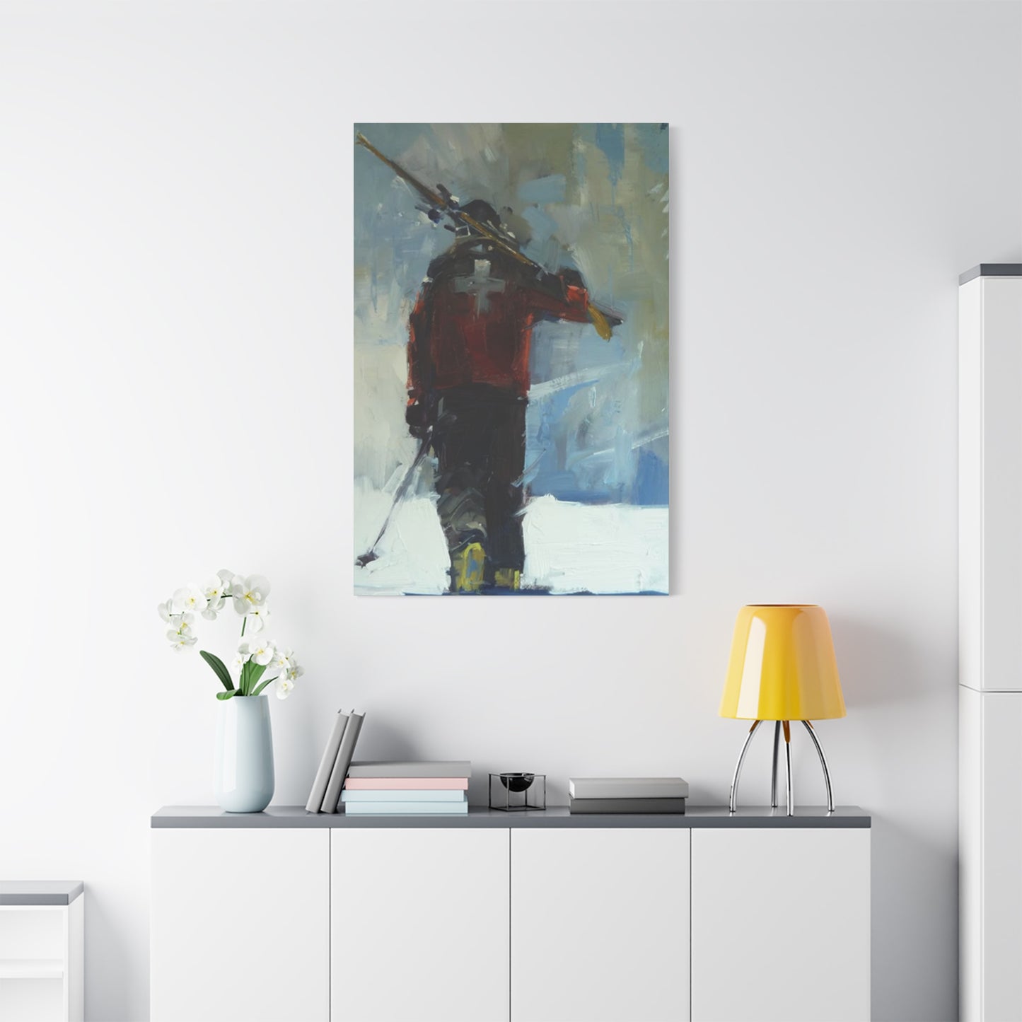 Skiing Man With Skies Wall Art & Canvas Prints