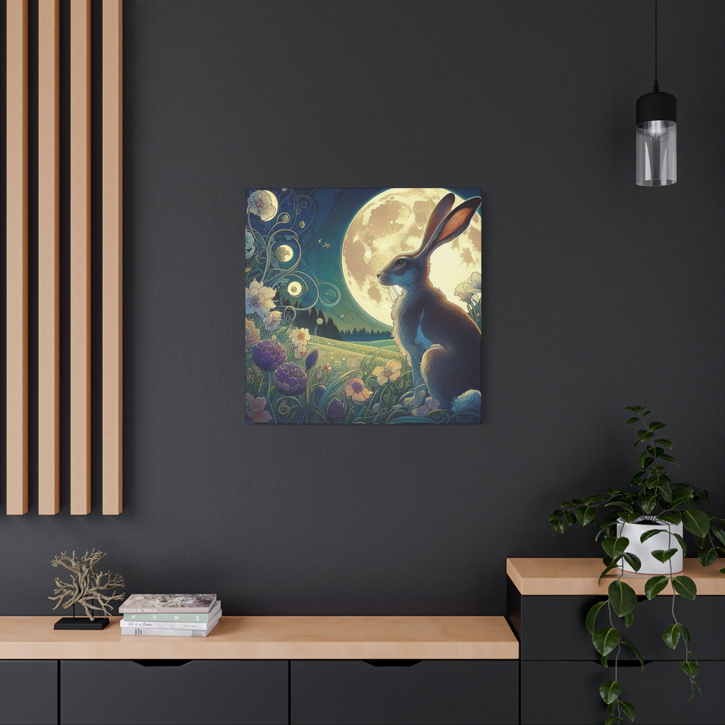 Full Moon And The Rabbit Wall Art & Canvas Prints