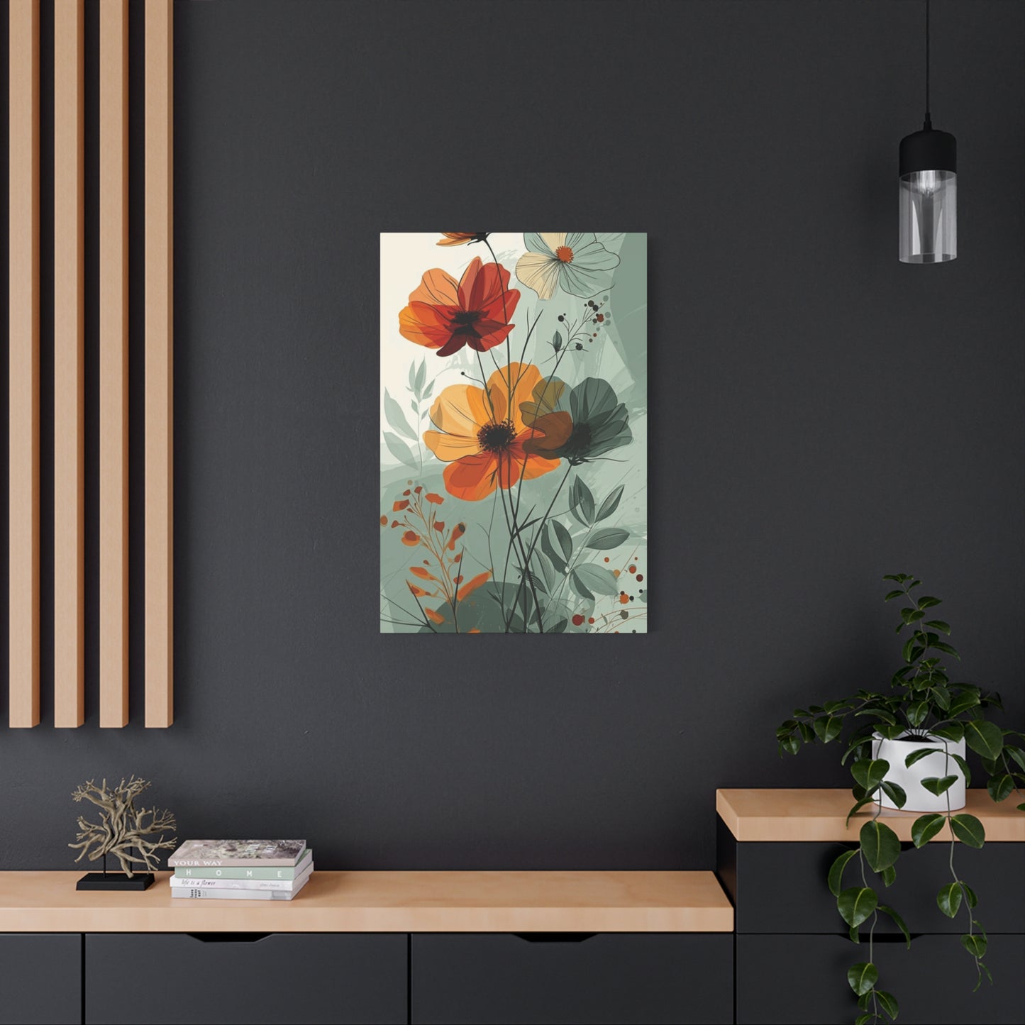 Green Floral Painting Wall Art & Canvas Prints