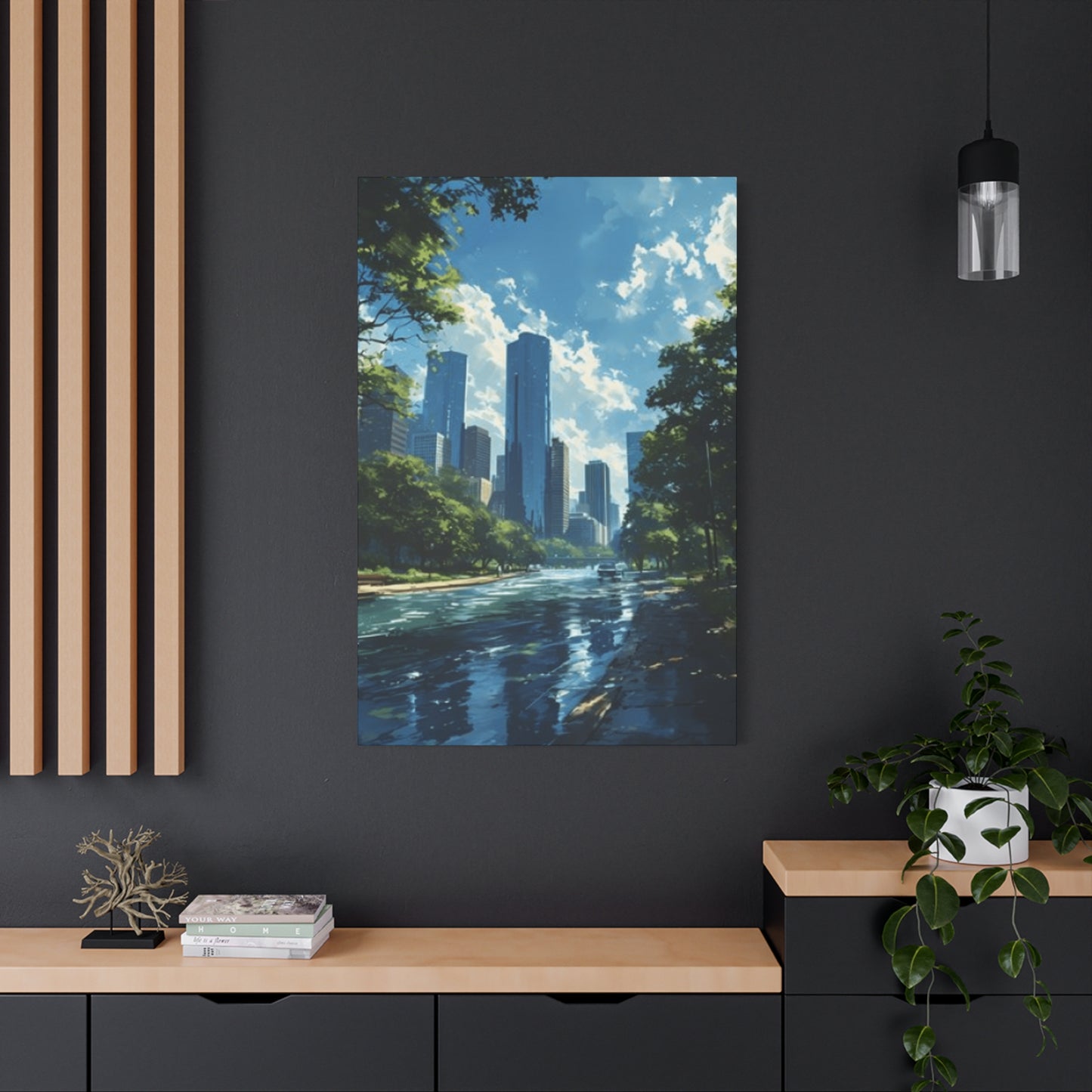 City Beside River Wall Art & Canvas Prints