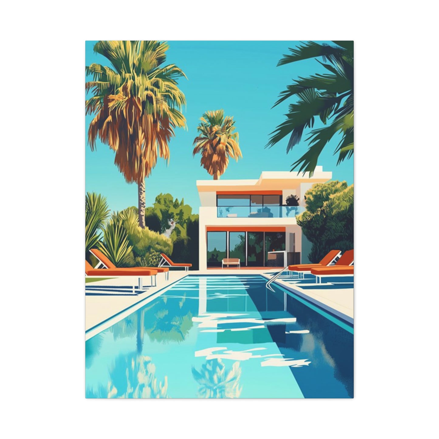 Long Swimming Pool In Resort Wall Art & Canvas Prints