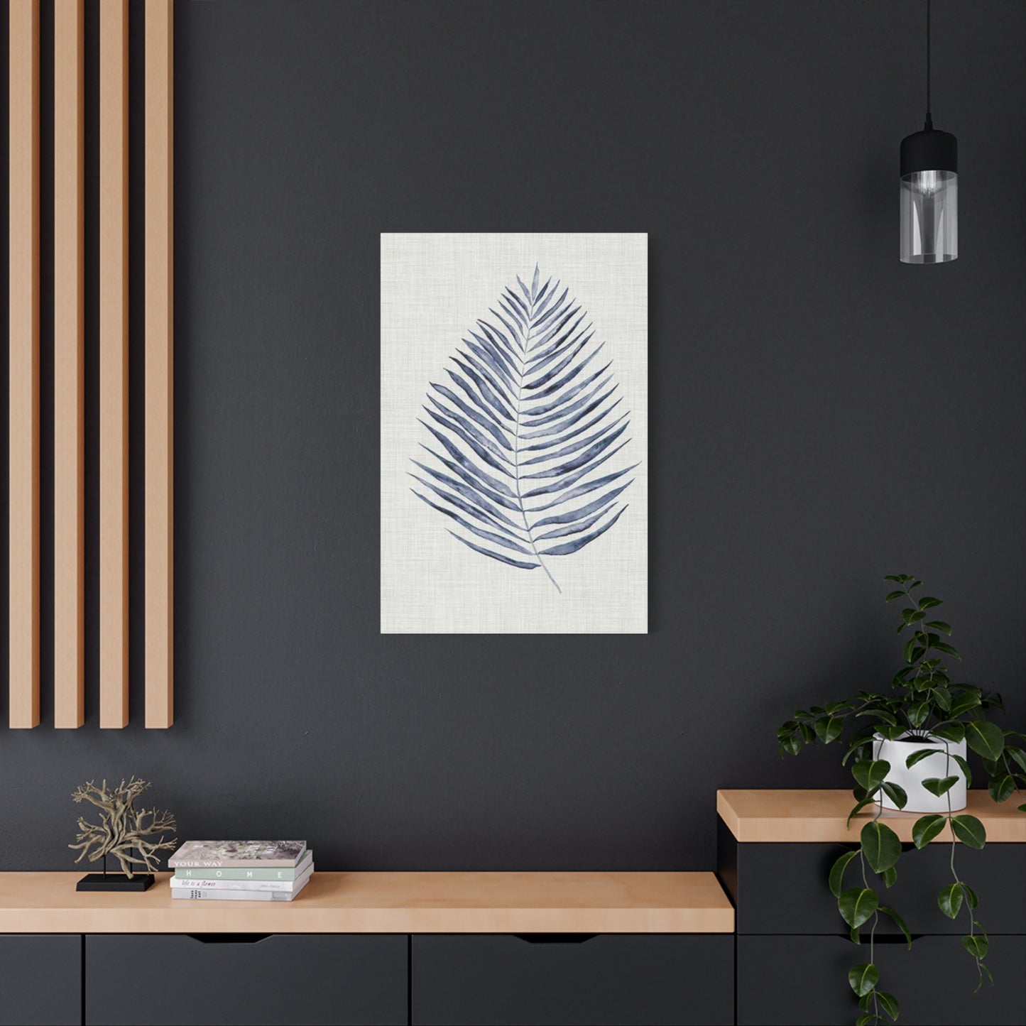 Blue Leaf Entryway Wall Art & Canvas Prints