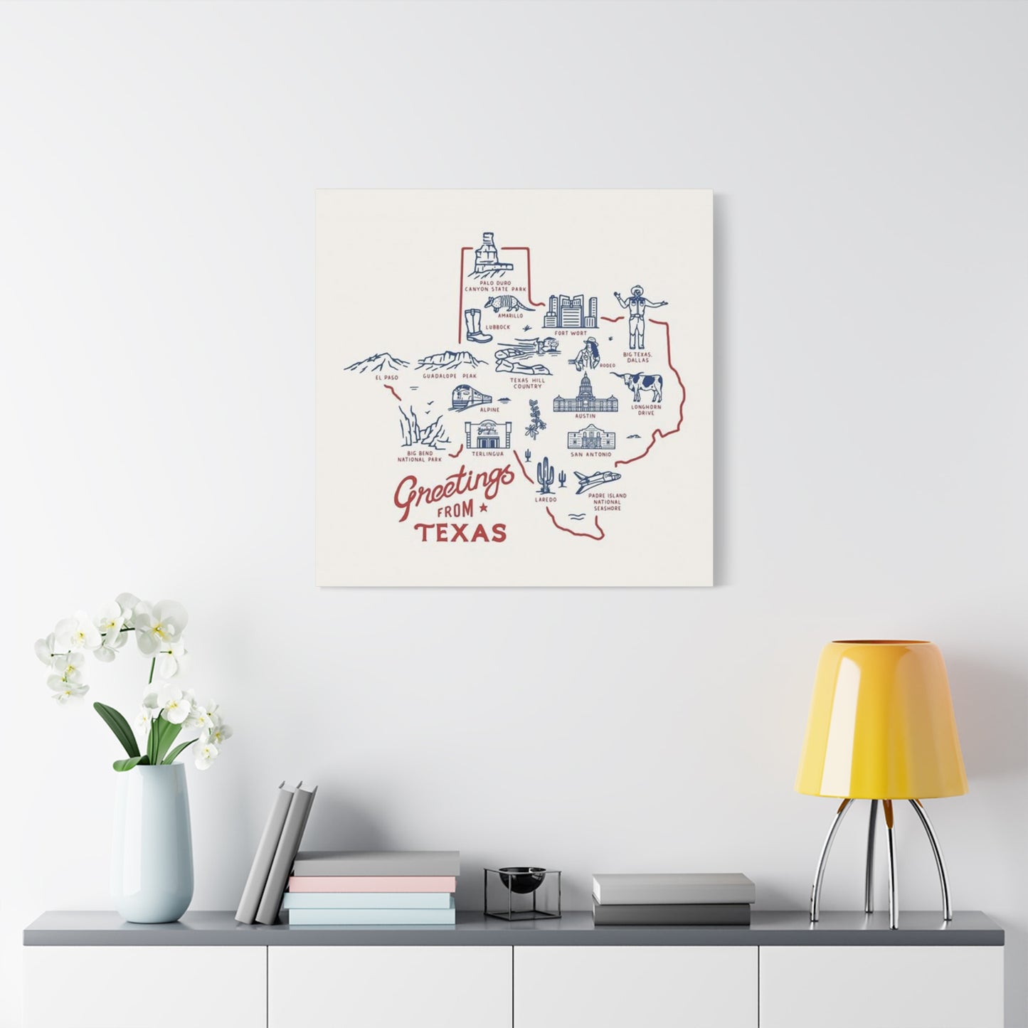 Greeting From Texas Poster Wall Art & Canvas Prints