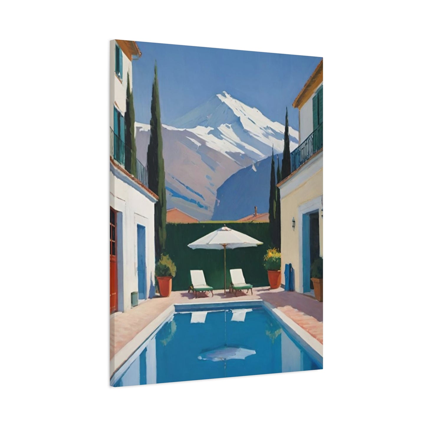 Swimming Pool In Resort With Mountain View Wall Art & Canvas Prints