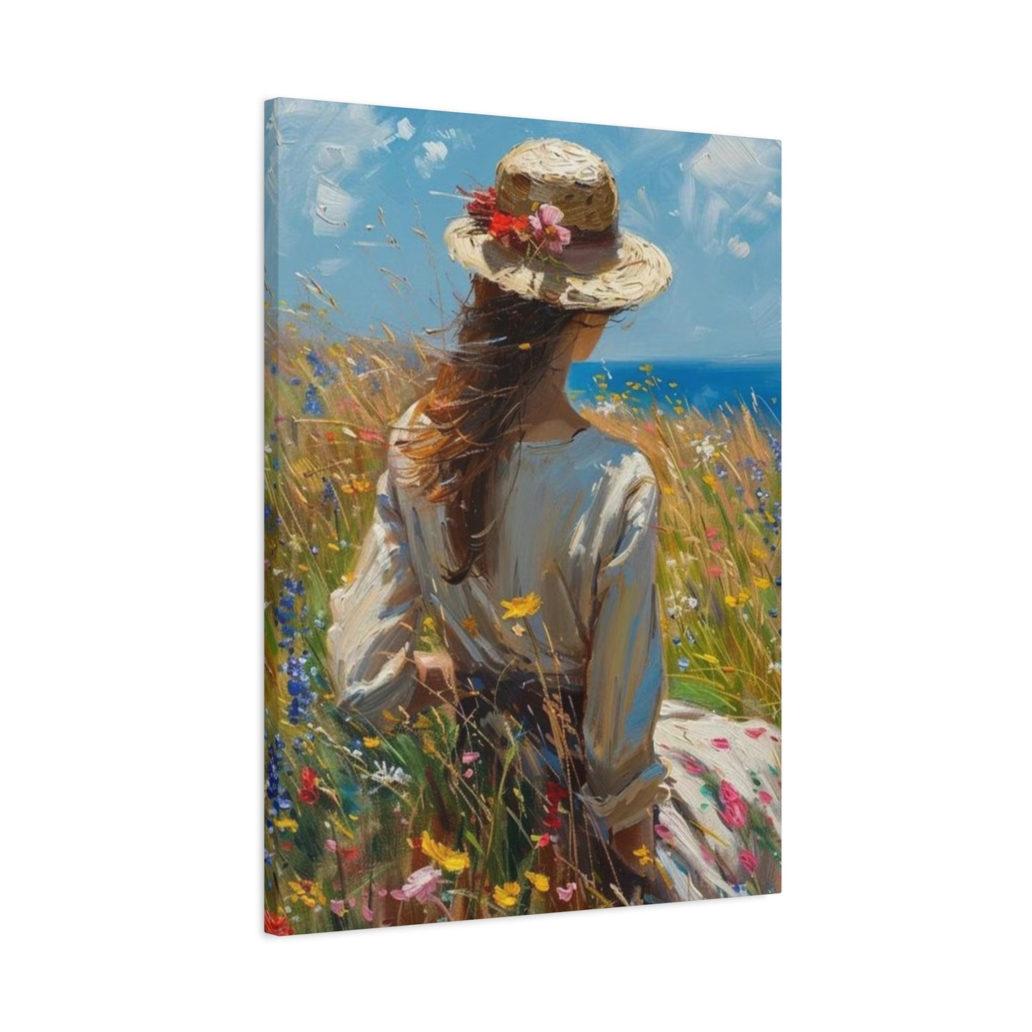 Woman by the Sea Wall Art & Canvas Prints