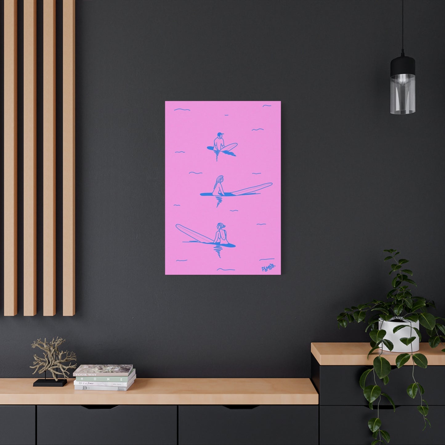 Surfing In Ocean Painting Wall Art & Canvas Prints