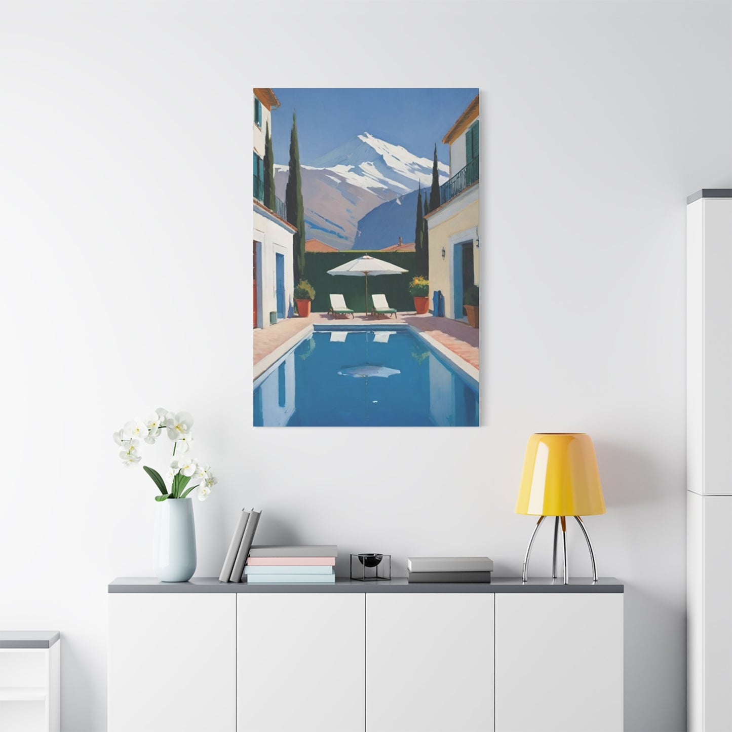 Swimming Pool In Resort With Mountain View Wall Art & Canvas Prints