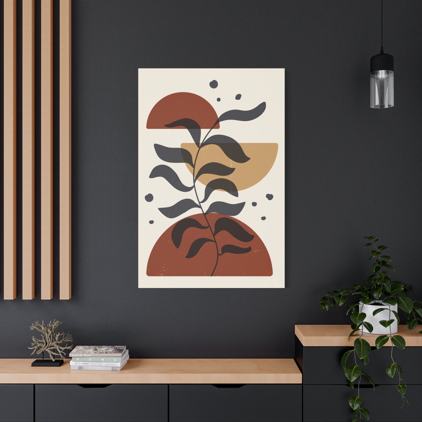Branch And Geometry Earth Tones Wall Art & Canvas Prints