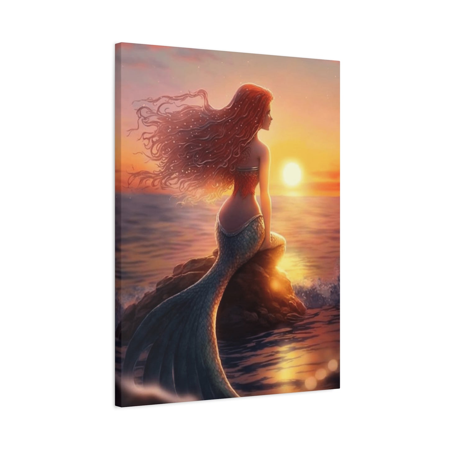 A Mermaid Watching The Sunset Wall Art & Canvas Prints