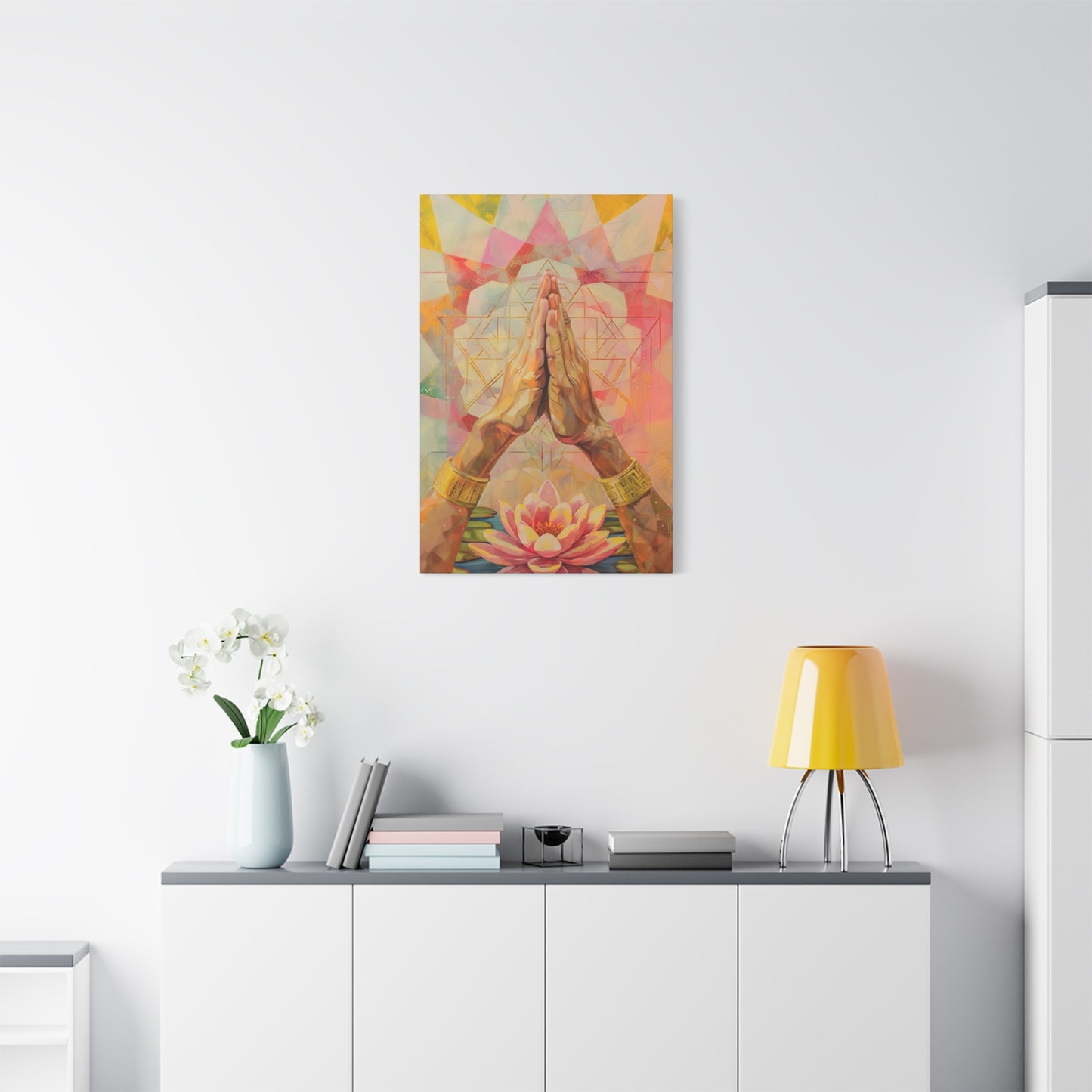 Namaste Gesture Painting Wall Art & Canvas Prints
