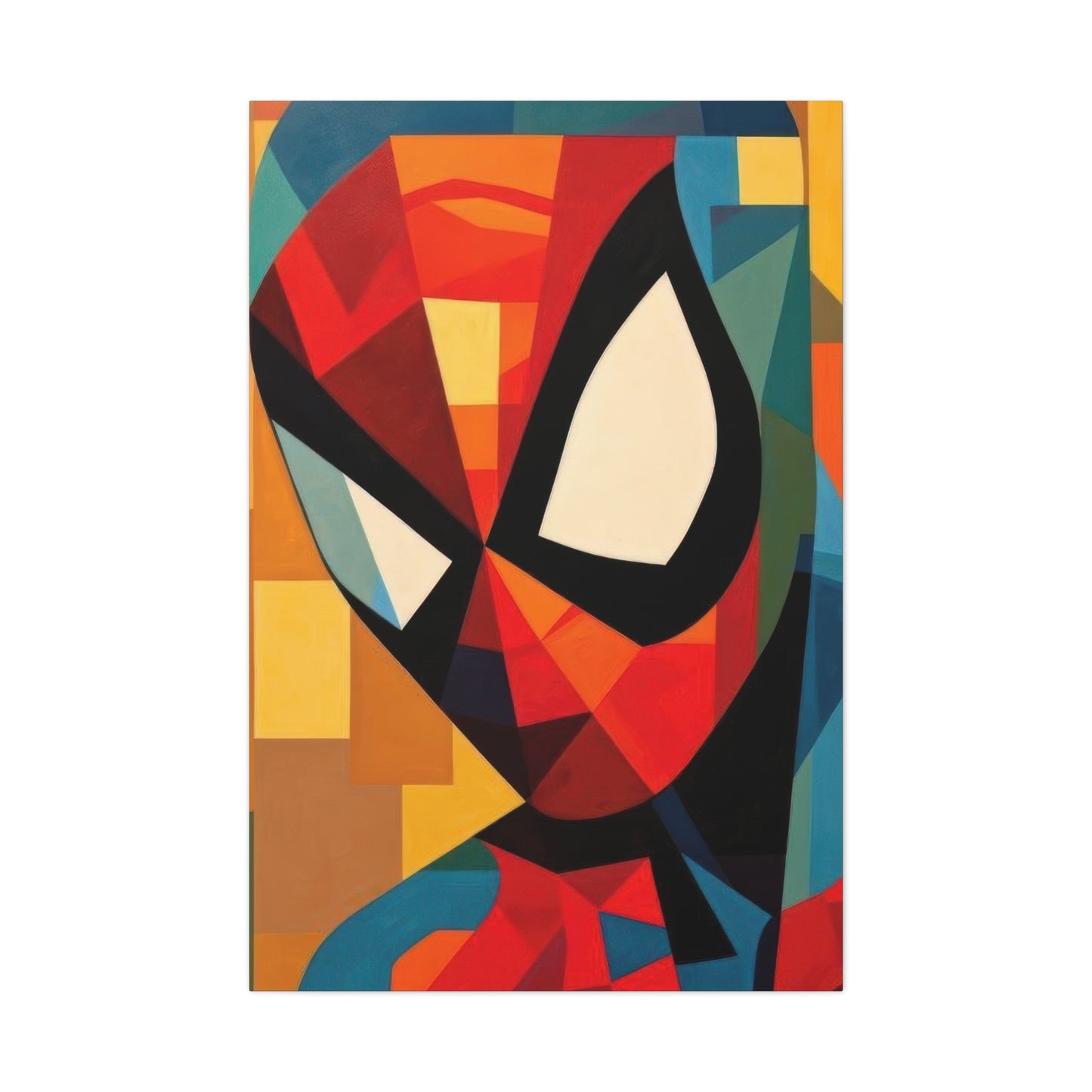 Spiderman Closeup Cubism Wall Art & Canvas Prints