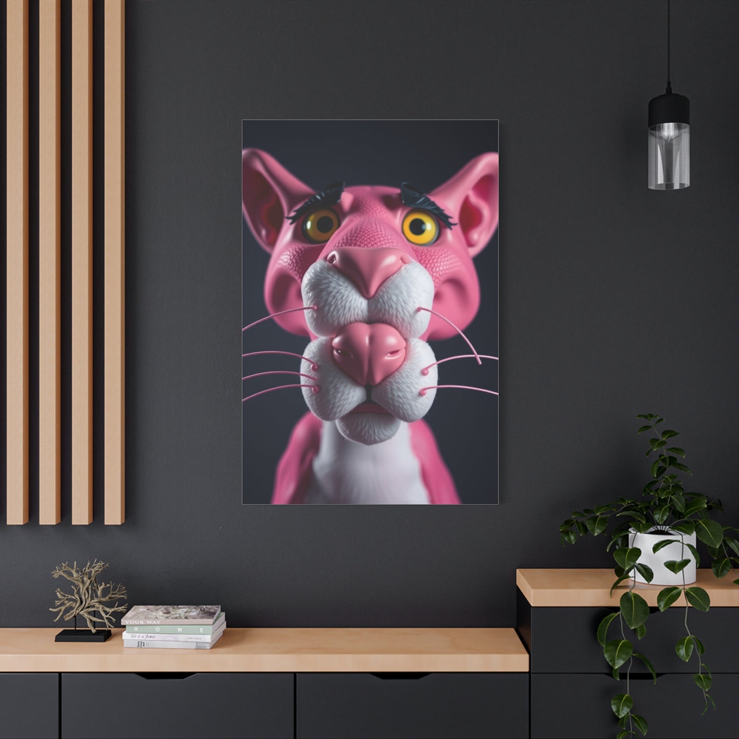 Pink Elysium Panther Art Wall Art & Canvas Print
