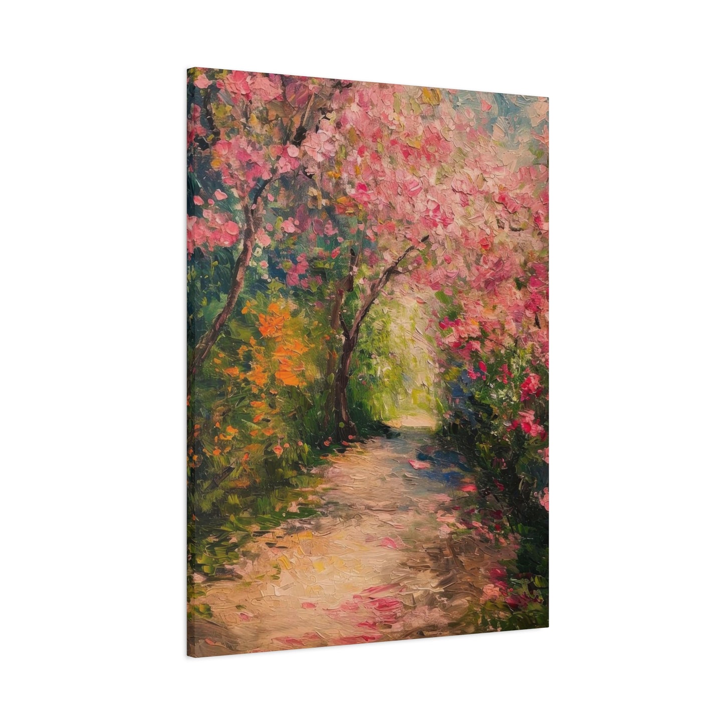 Pathway Pink Colorful Flowers Wall Art & Canvas Prints