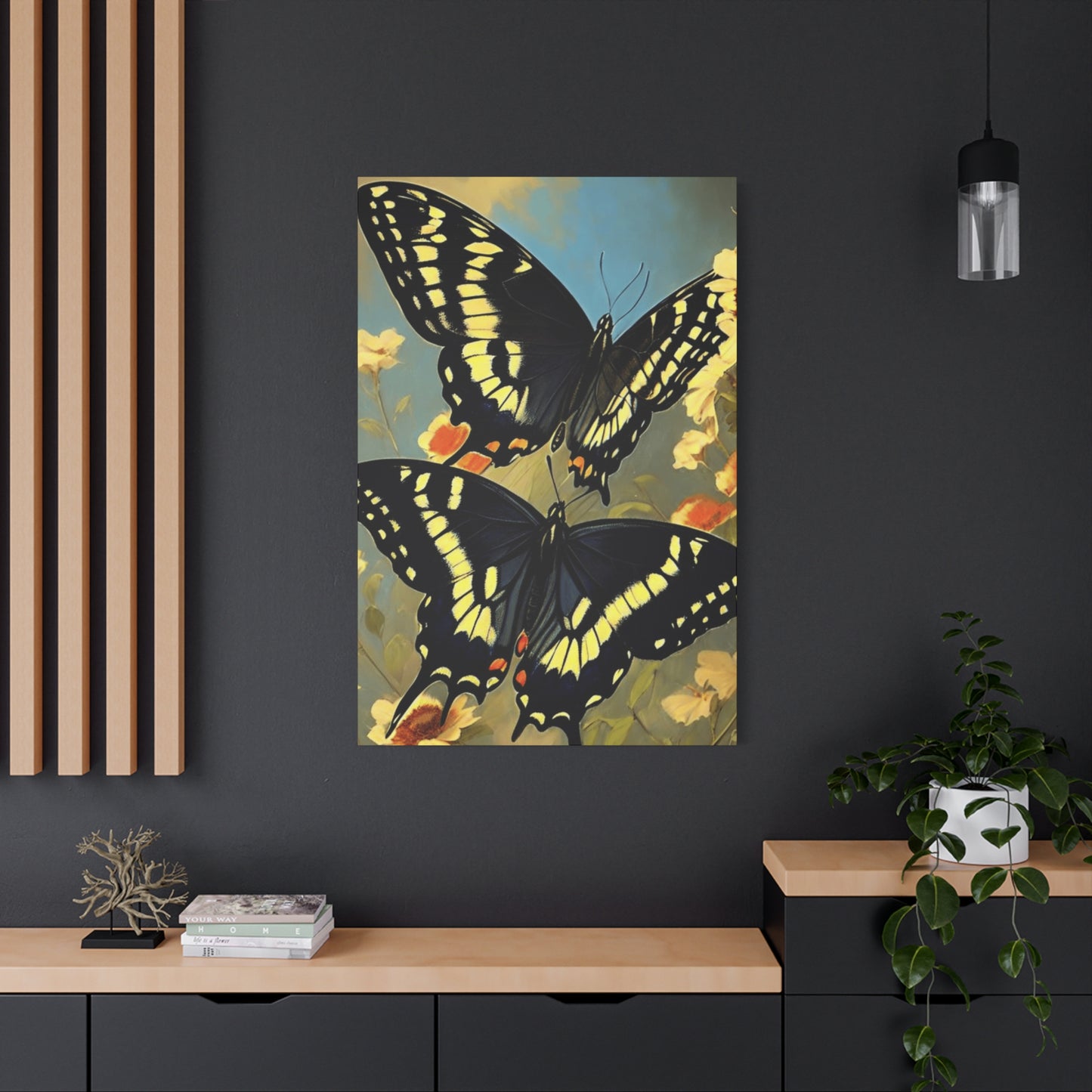 Butterfly with Black and Yellow Wings Wall Art & Canvas Prints