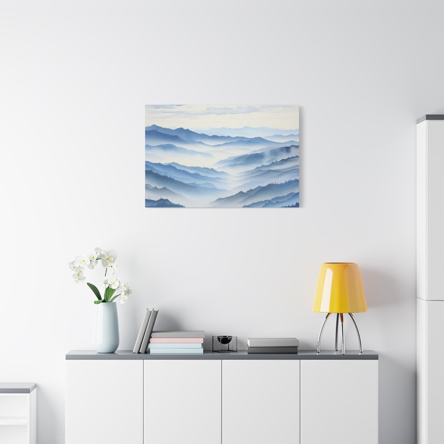 Blue Clouds and Ridge Painting Wall Art & Canvas Prints