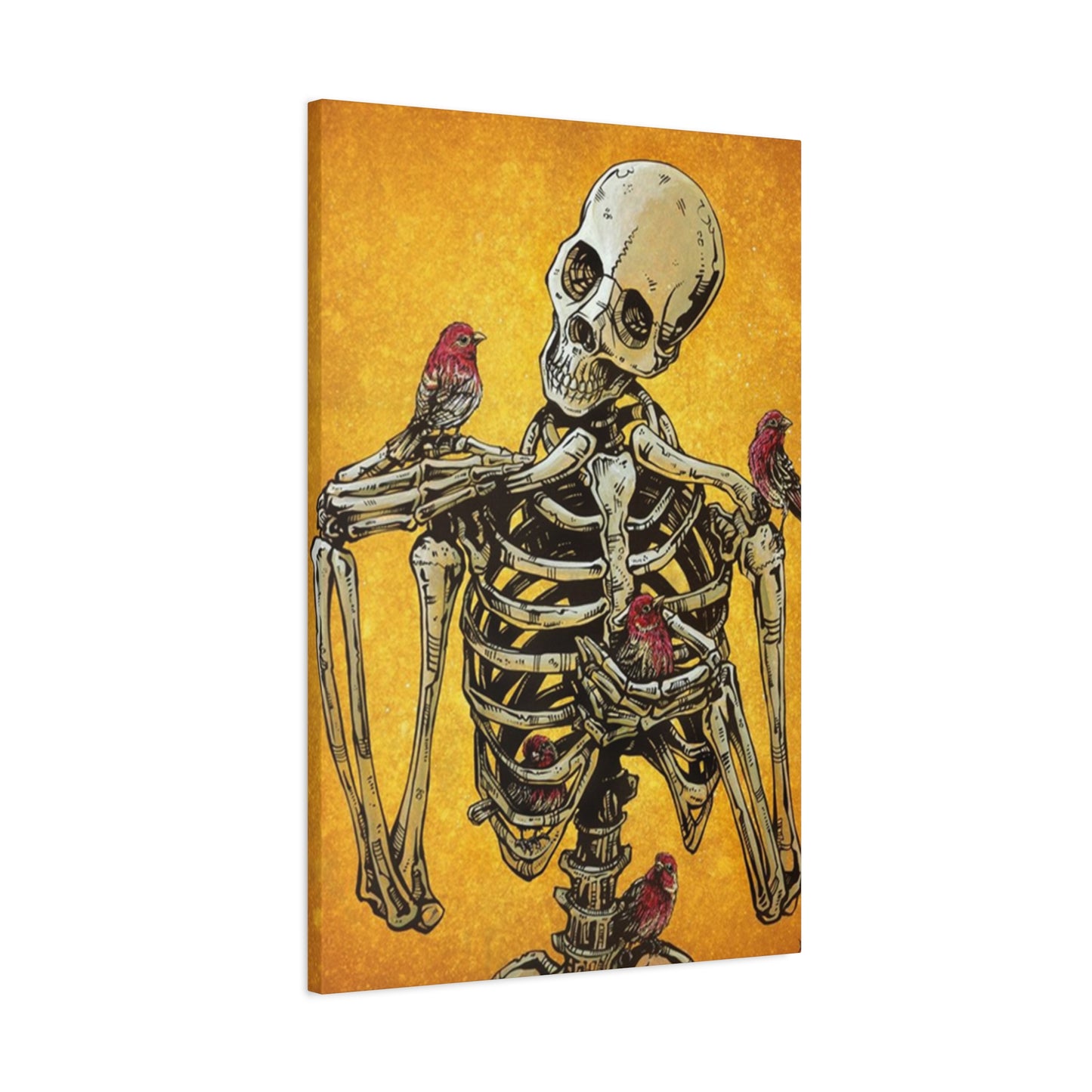 Bird On Skeleton Wall Art & Canvas Prints