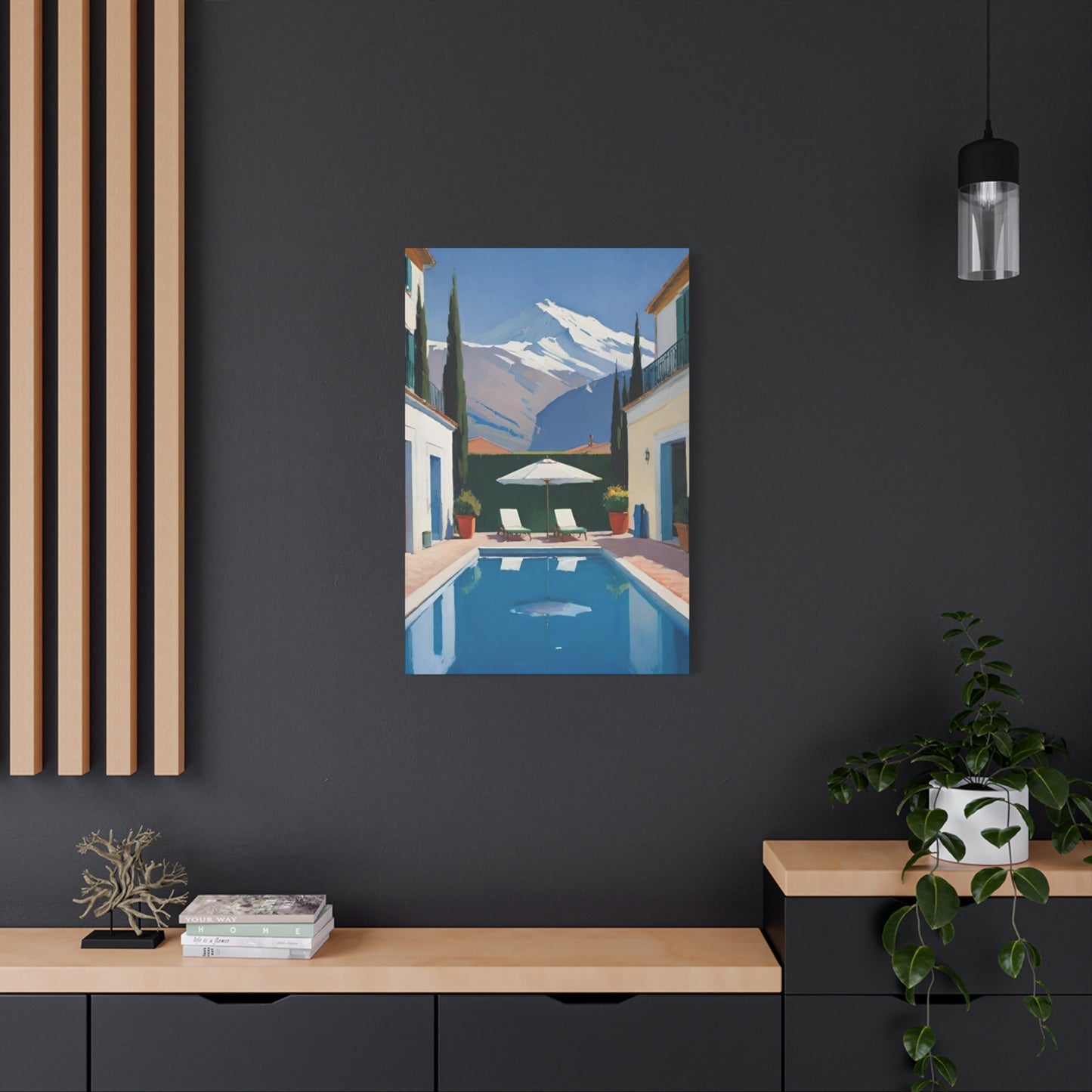 Swimming Pool In Resort With Mountain View Wall Art & Canvas Prints