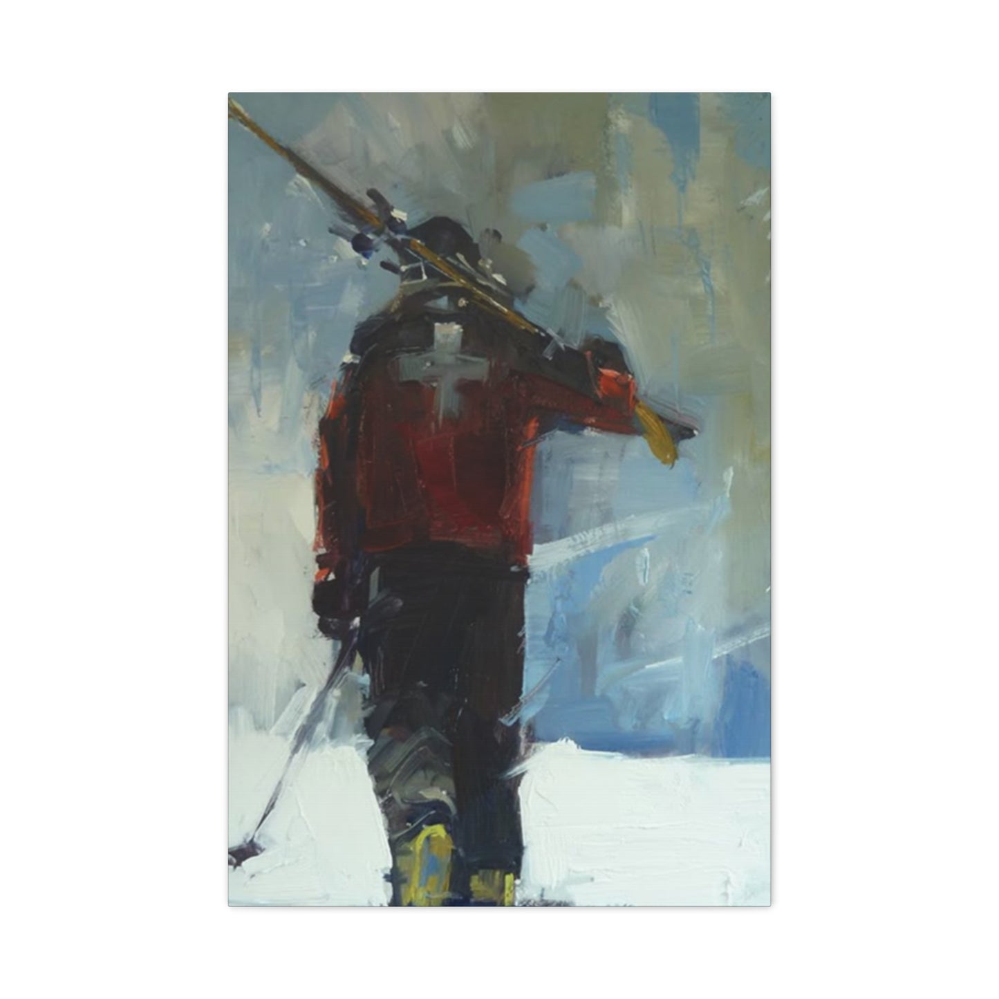 Skiing Man With Skies Wall Art & Canvas Prints
