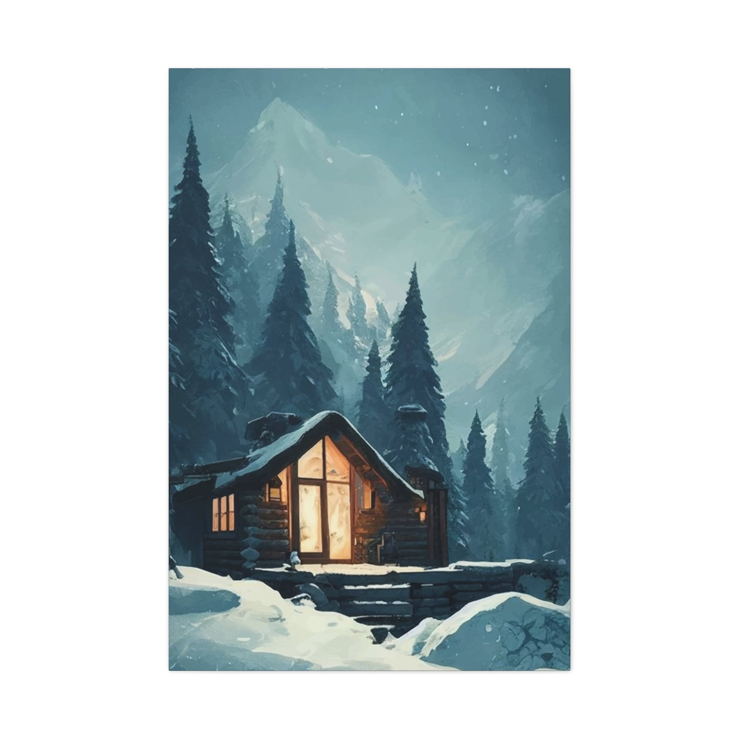 House in The Mountains Wall Art & Canvas Prints