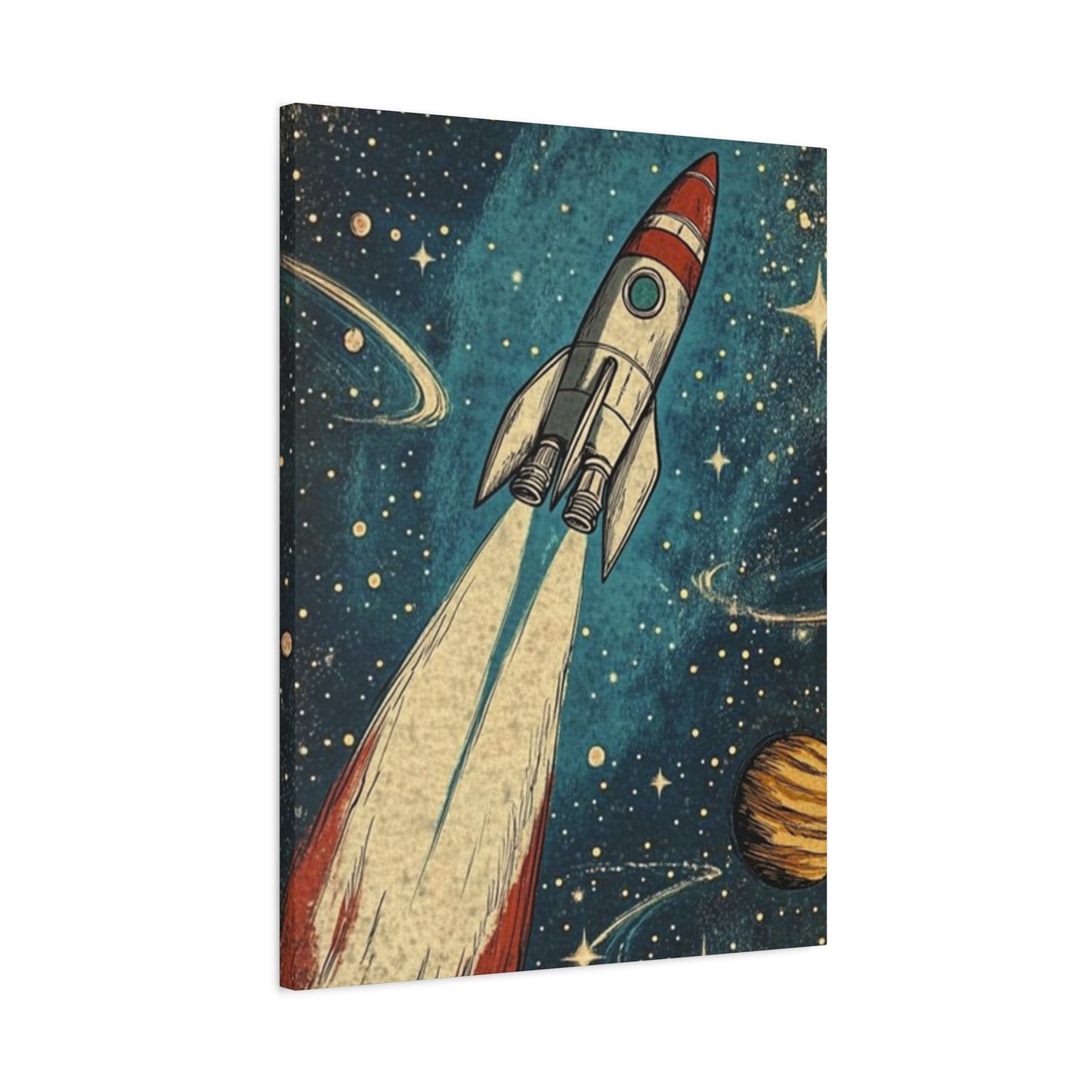Rocket In Space Poster Wall Art & Canvas Prints