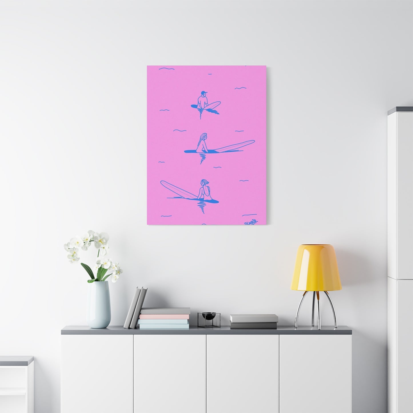 Surfing In Ocean Painting Wall Art & Canvas Prints