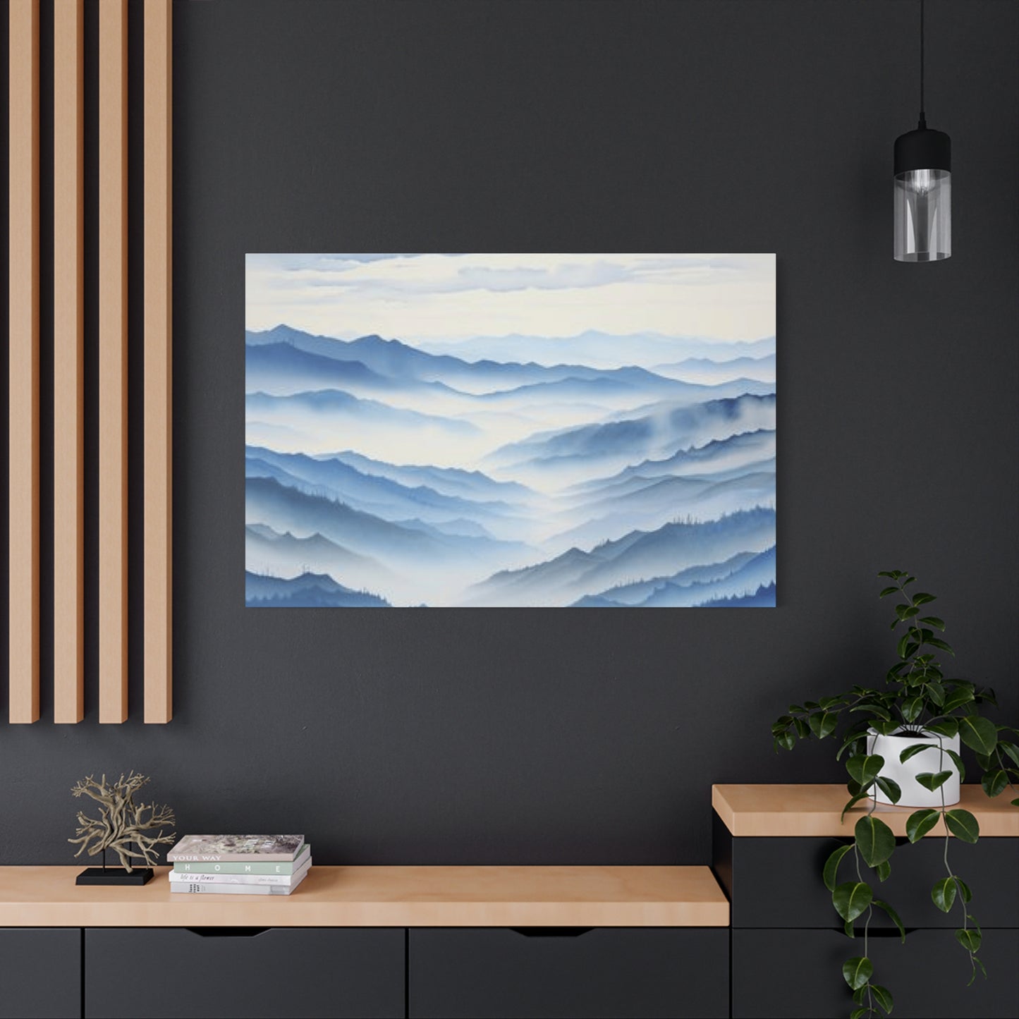 Blue Clouds and Ridge Painting Wall Art & Canvas Prints