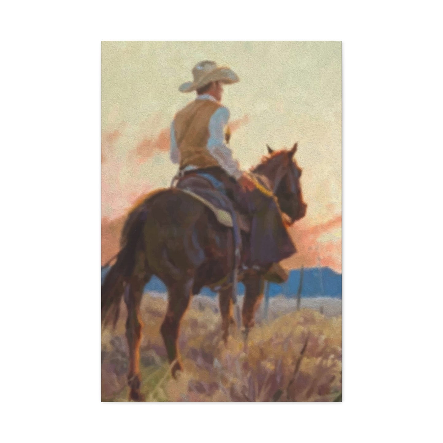 Man Riding Horse Wall Art & Canvas Prints