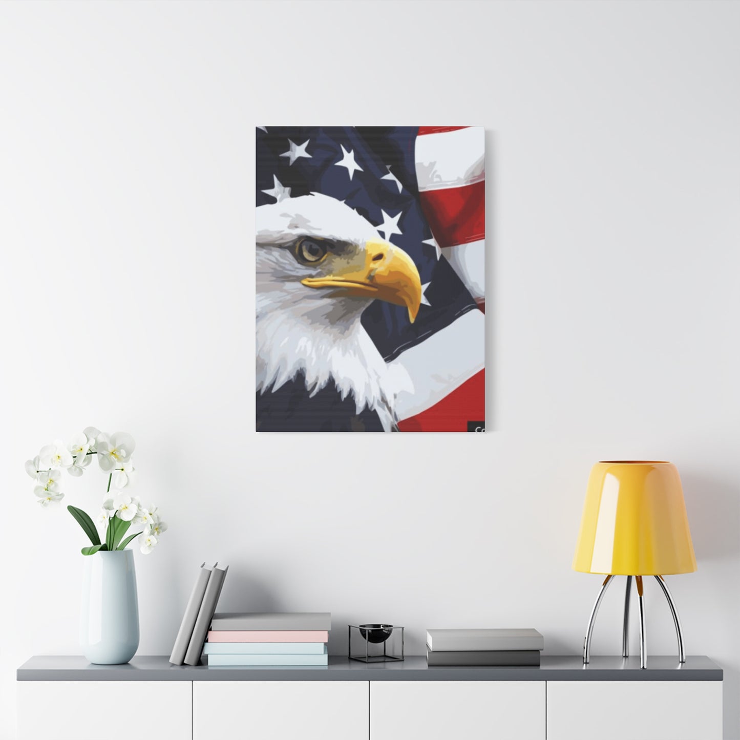 Eagle and American Flag Wall Art & Canvas Prints