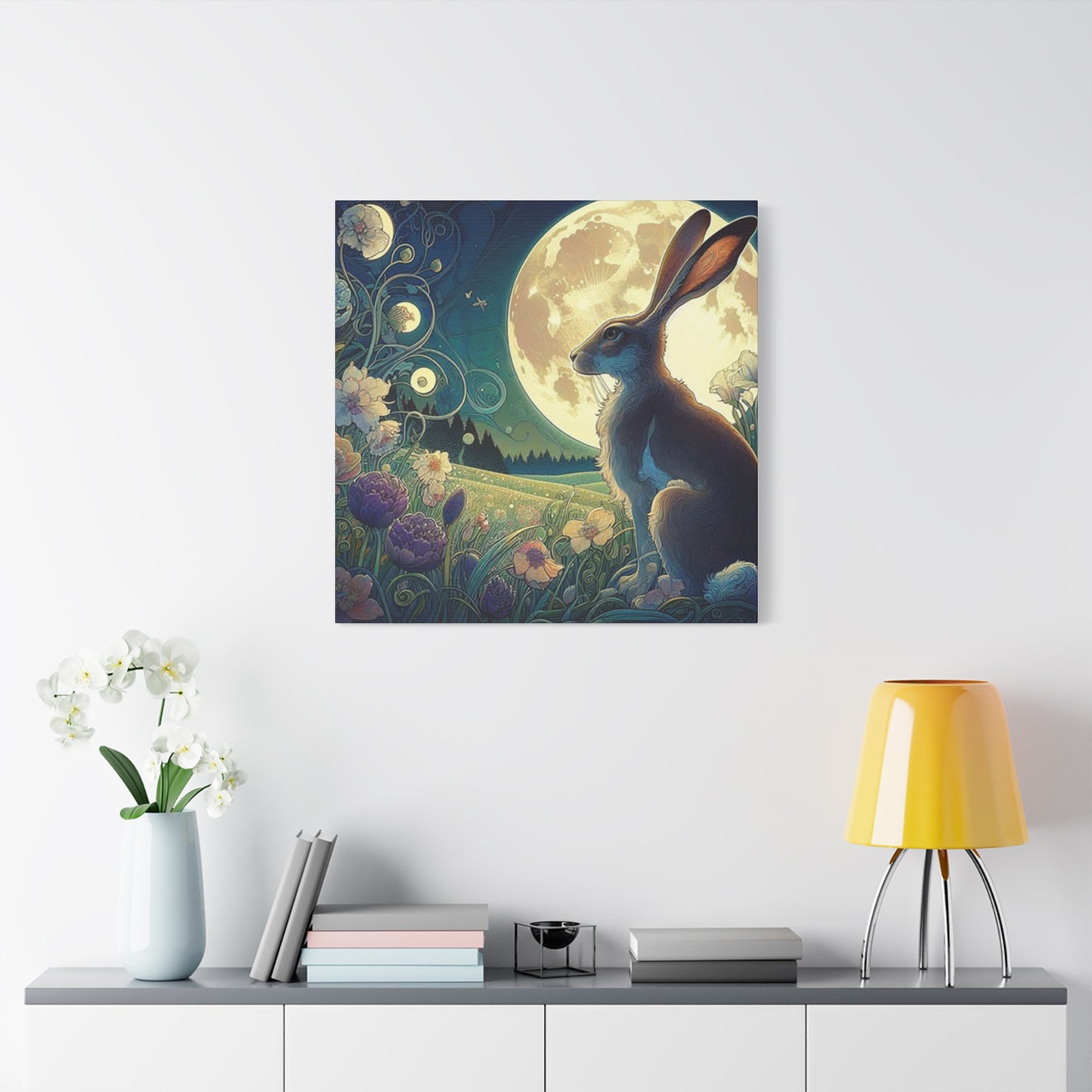 Full Moon And The Rabbit Wall Art & Canvas Prints