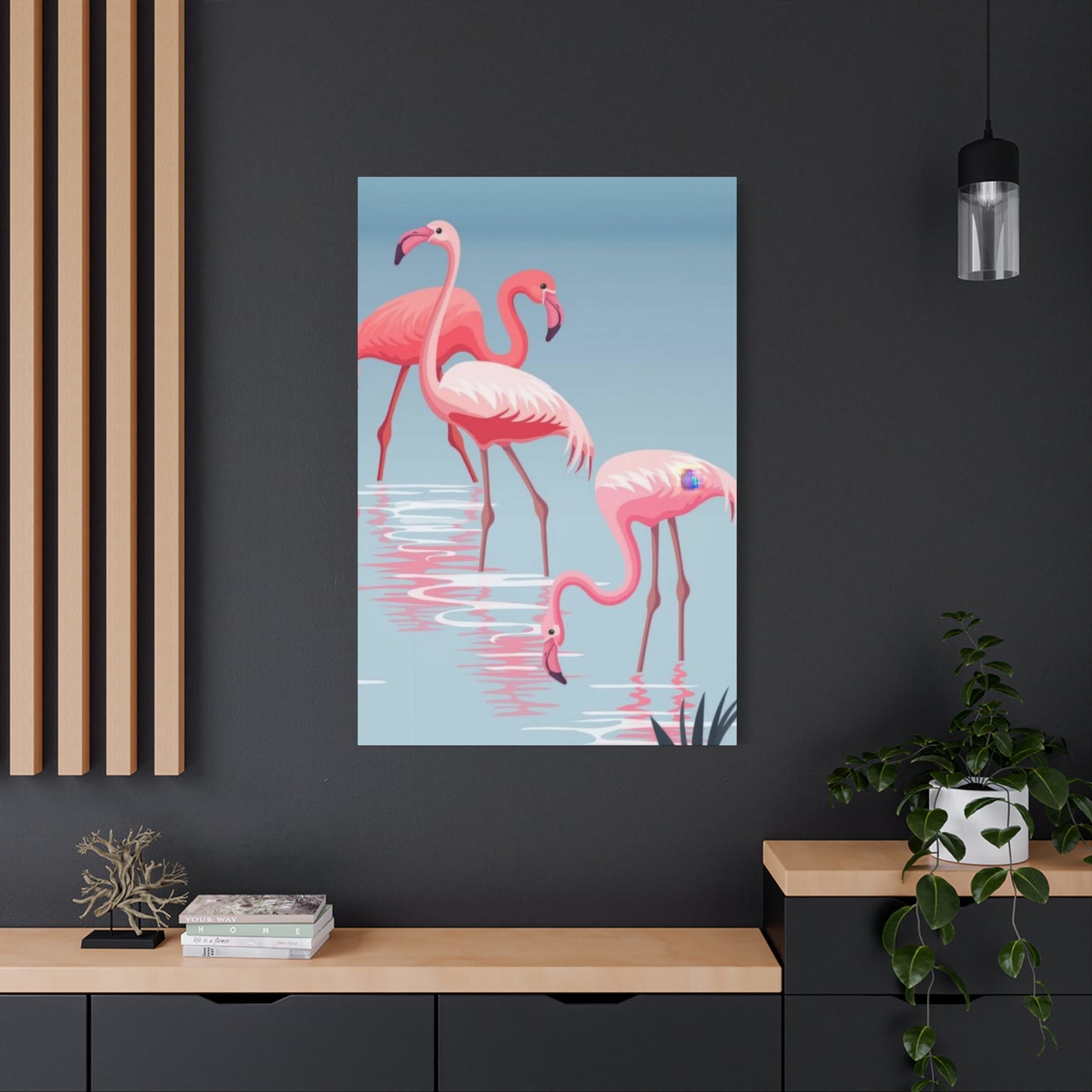 Flamingo Flock In Water 2 Wall Art & Canvas Prints