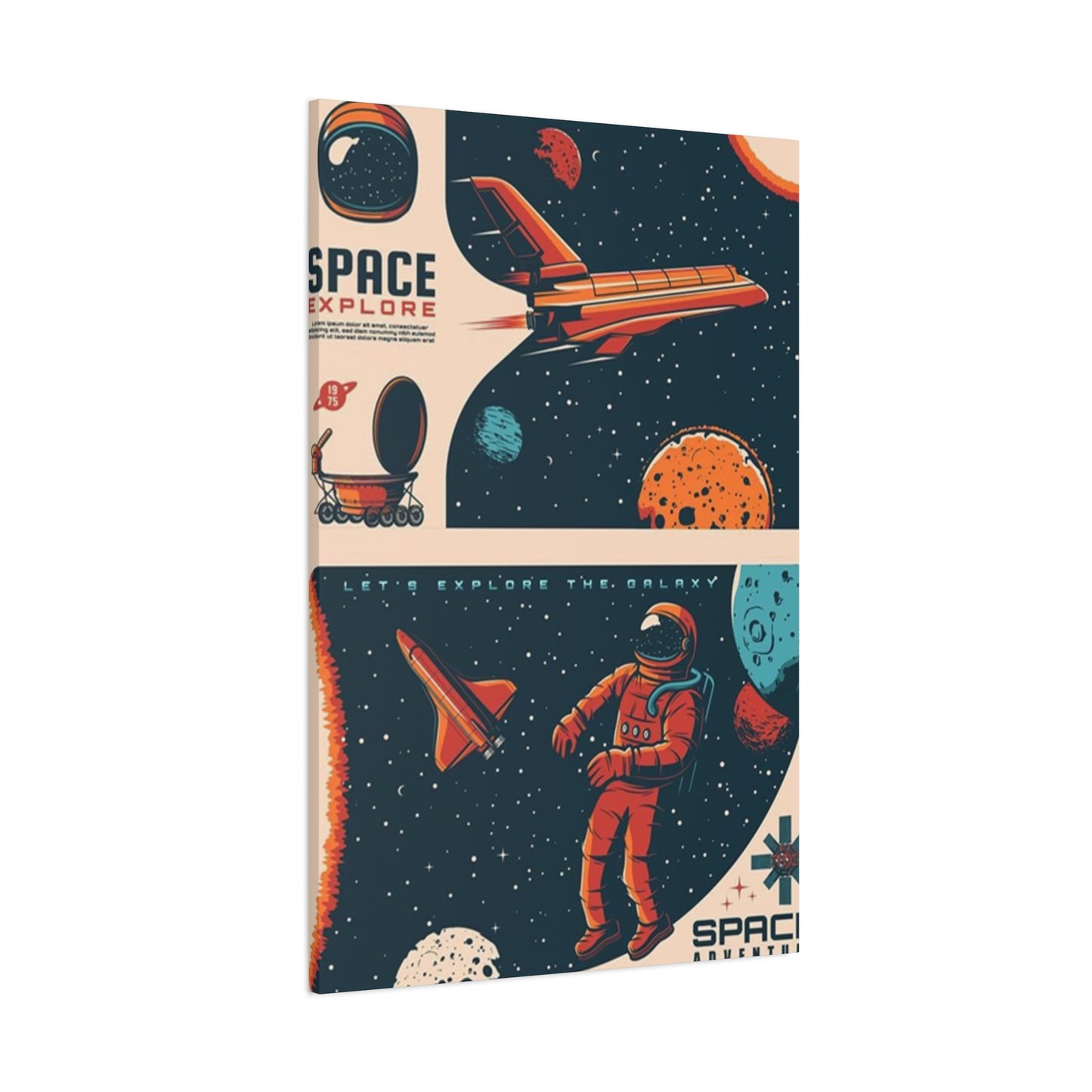 Space Explore Adventure Poster Wall Art & Canvas Prints