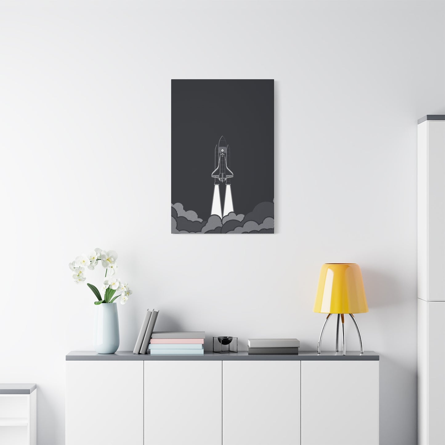 Dark Rocket Launch Poster Wall Art & Canvas Prints