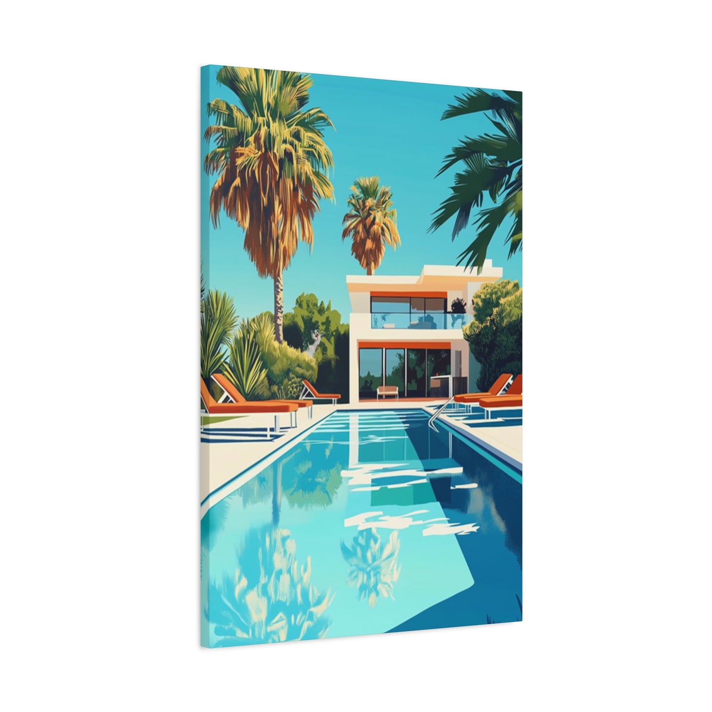 Long Swimming Pool In Resort Wall Art & Canvas Prints