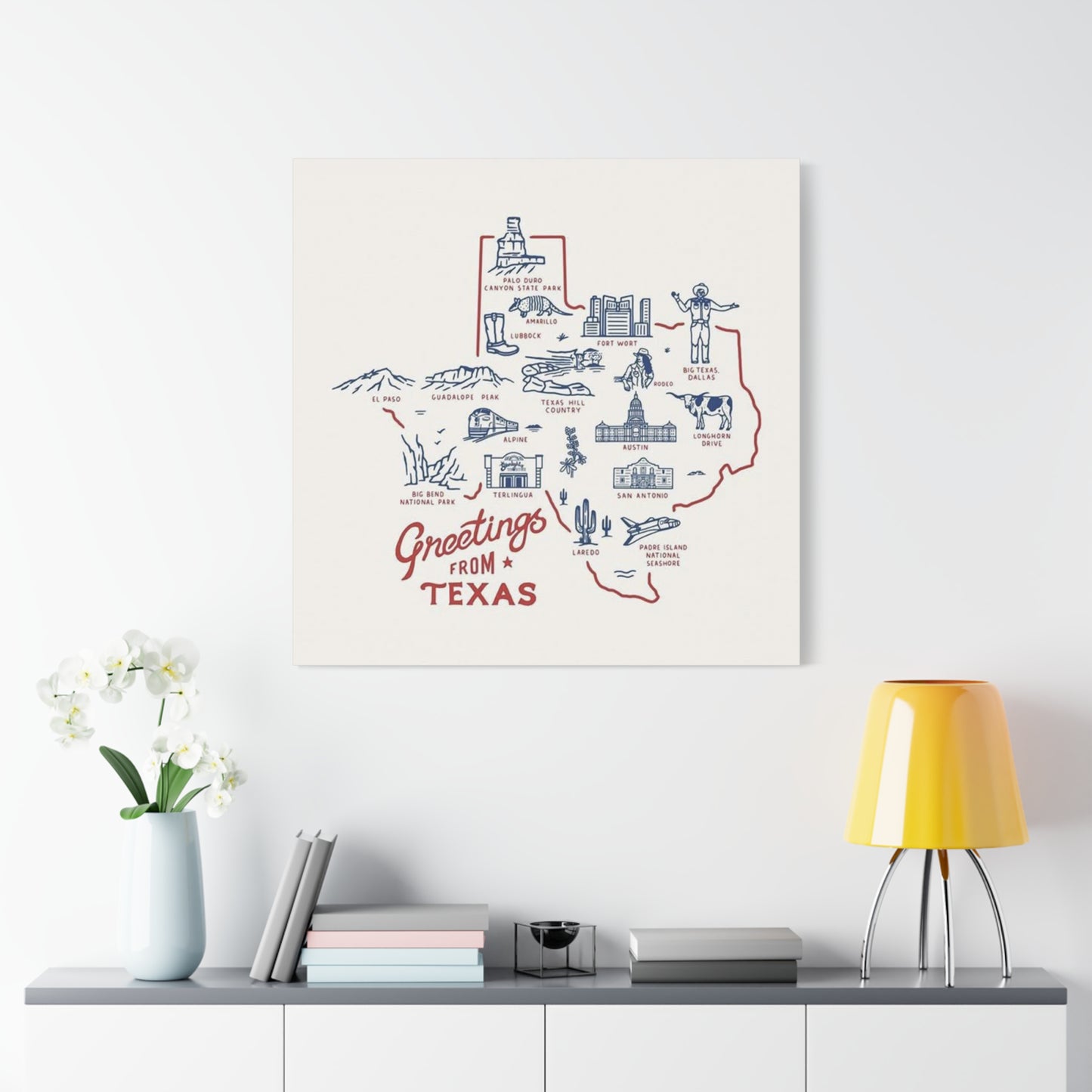 Greeting From Texas Poster Wall Art & Canvas Prints