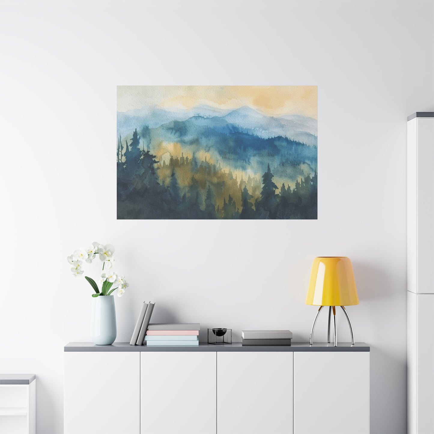 Blue Ridge Forest Water Painting Wall Art & Canvas Prints