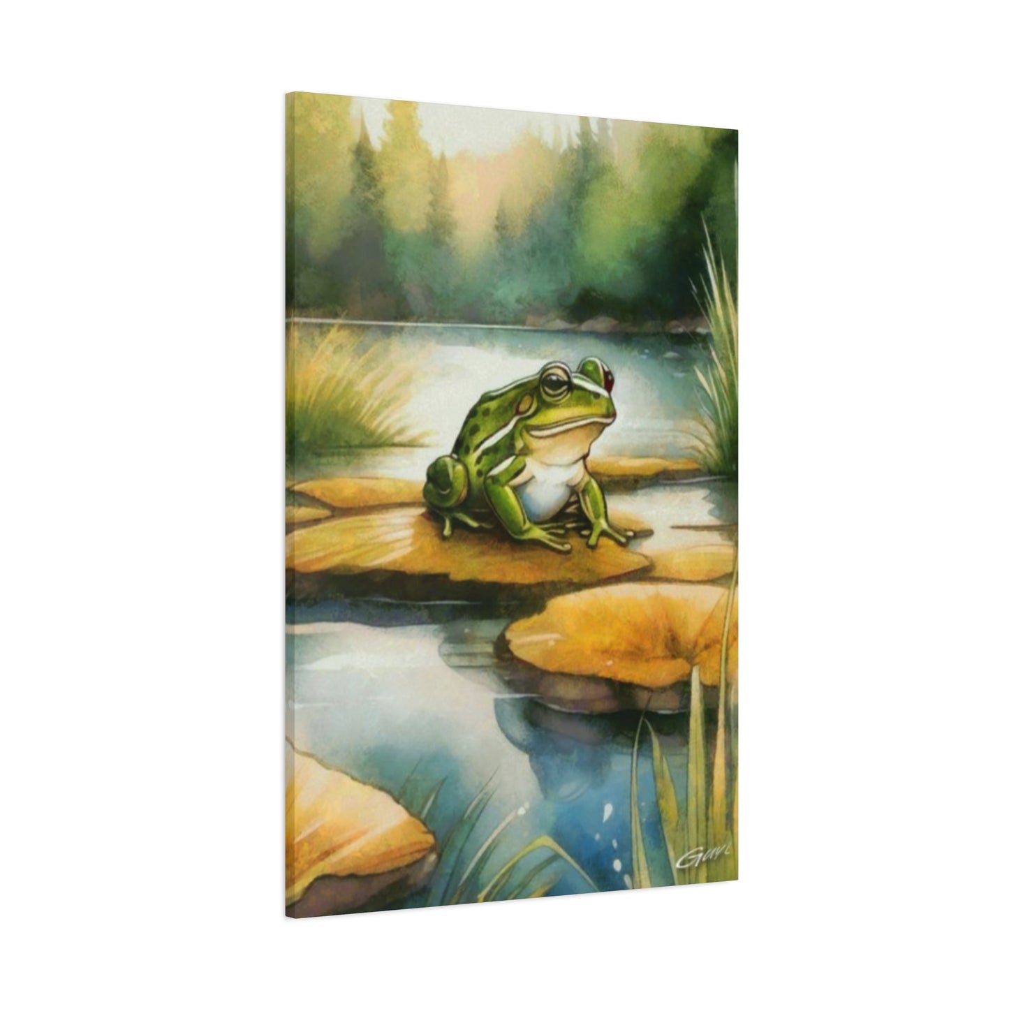 Frog on Leaf Pad Wall Art & Canvas Prints