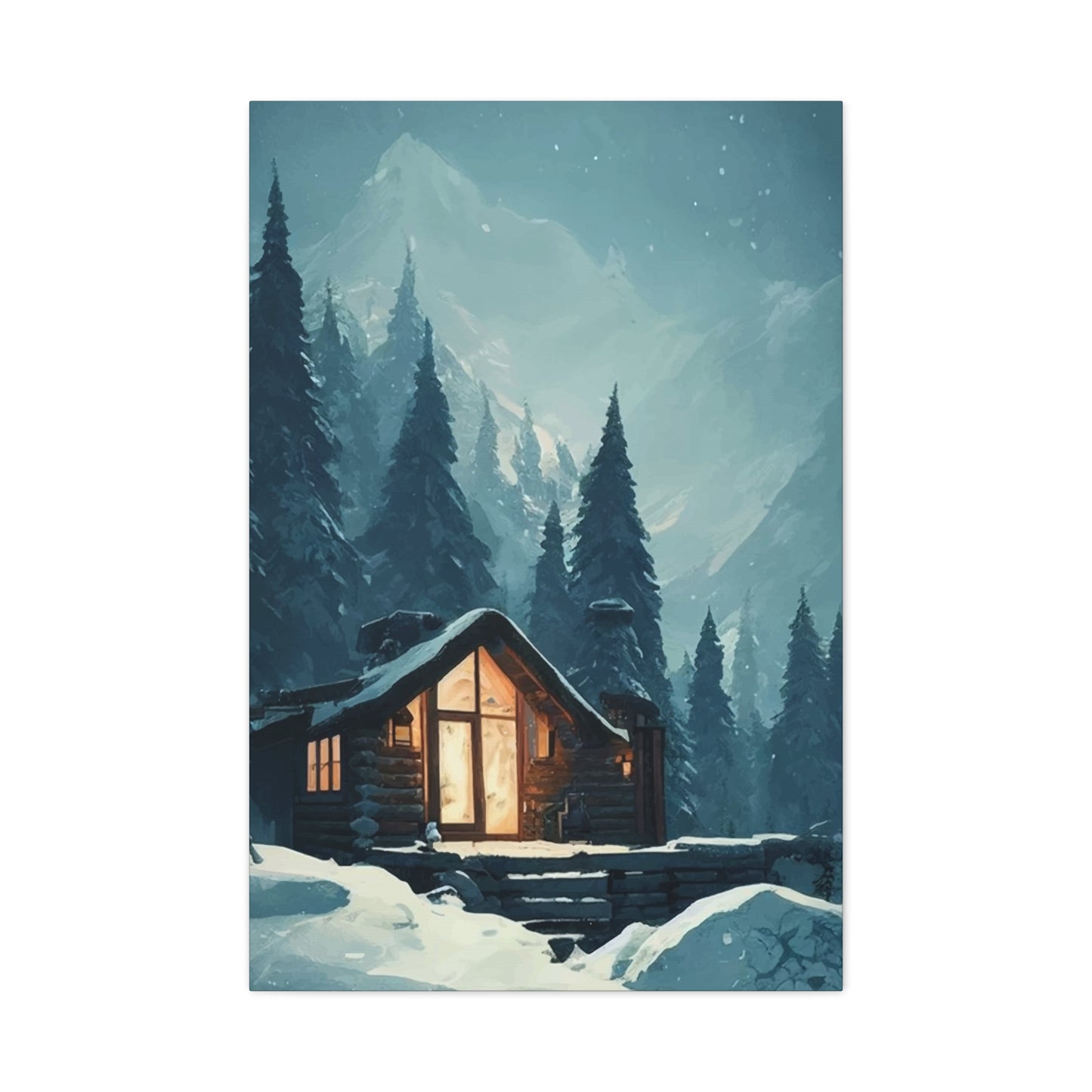 House in The Mountains Wall Art & Canvas Prints