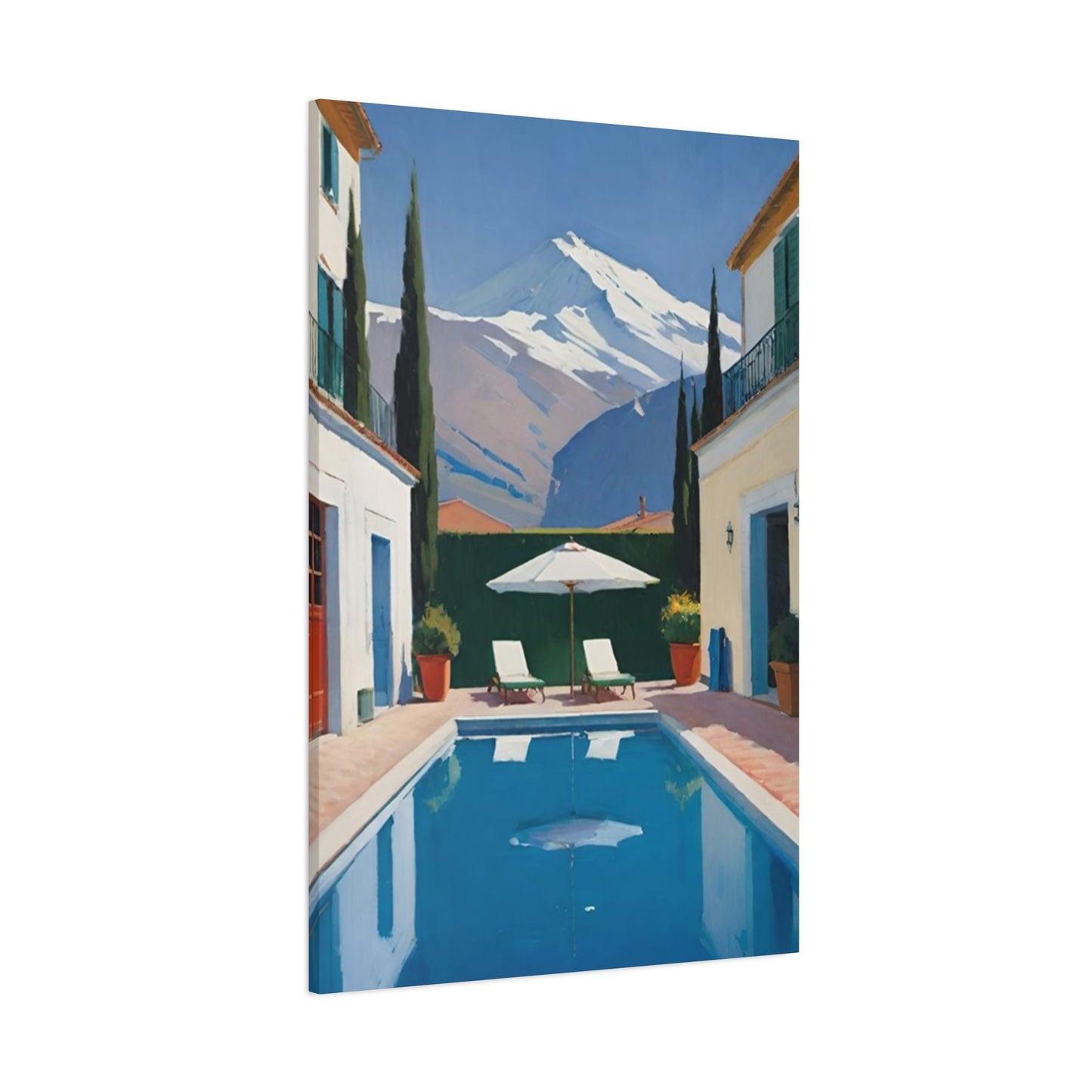 Swimming Pool In Resort With Mountain View Wall Art & Canvas Prints
